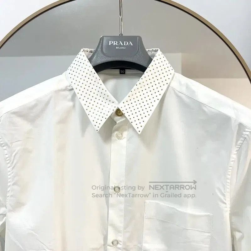 Versace Versace White Cotton Long Sleeve Shirt for Men . Size US L / EU 52-54 / 3 - 5 Thumbnail