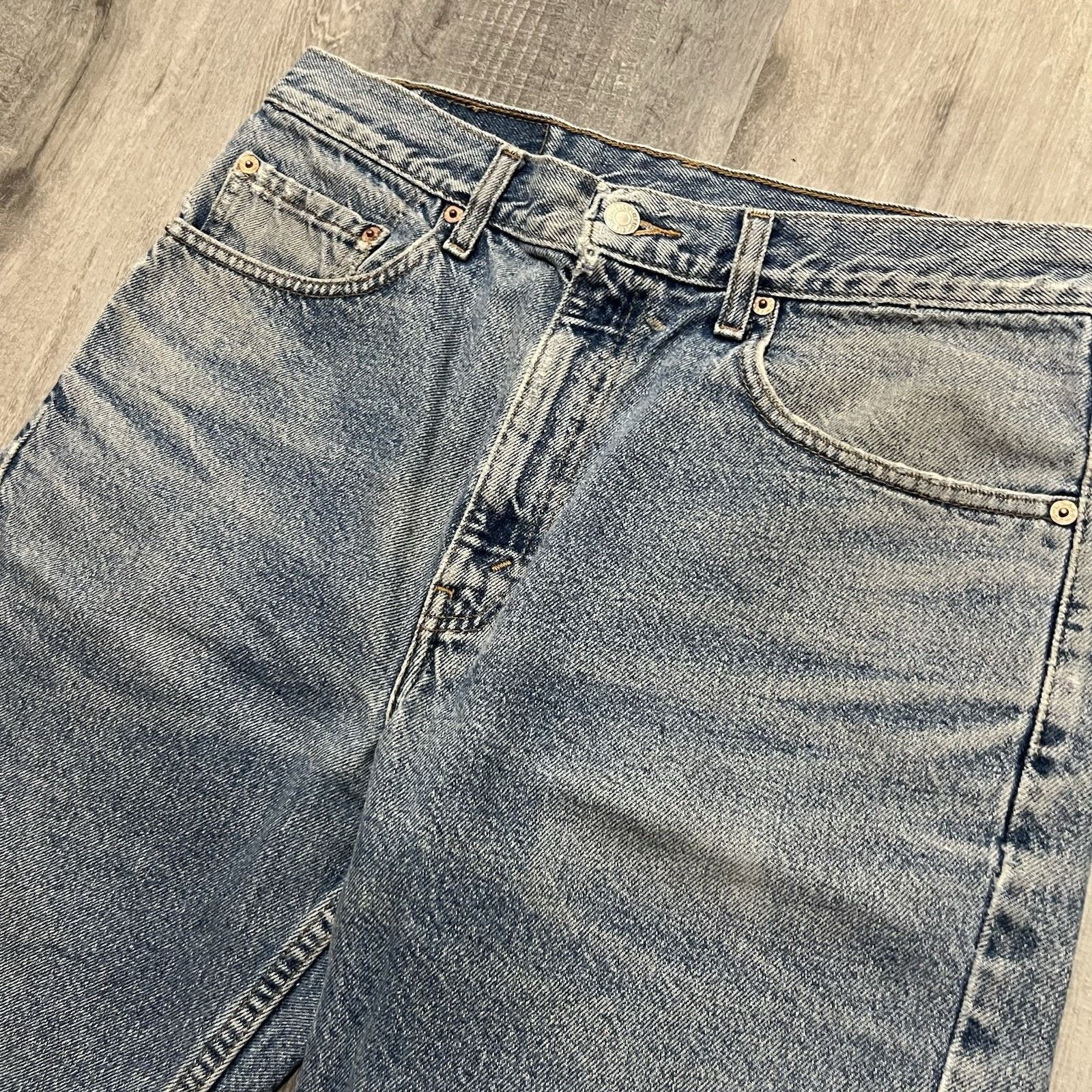 Levi's Vintage Levis 505 Faded Blue Denim Mens 33 Y2K Jean Shorts Size US 33 - 3 Thumbnail