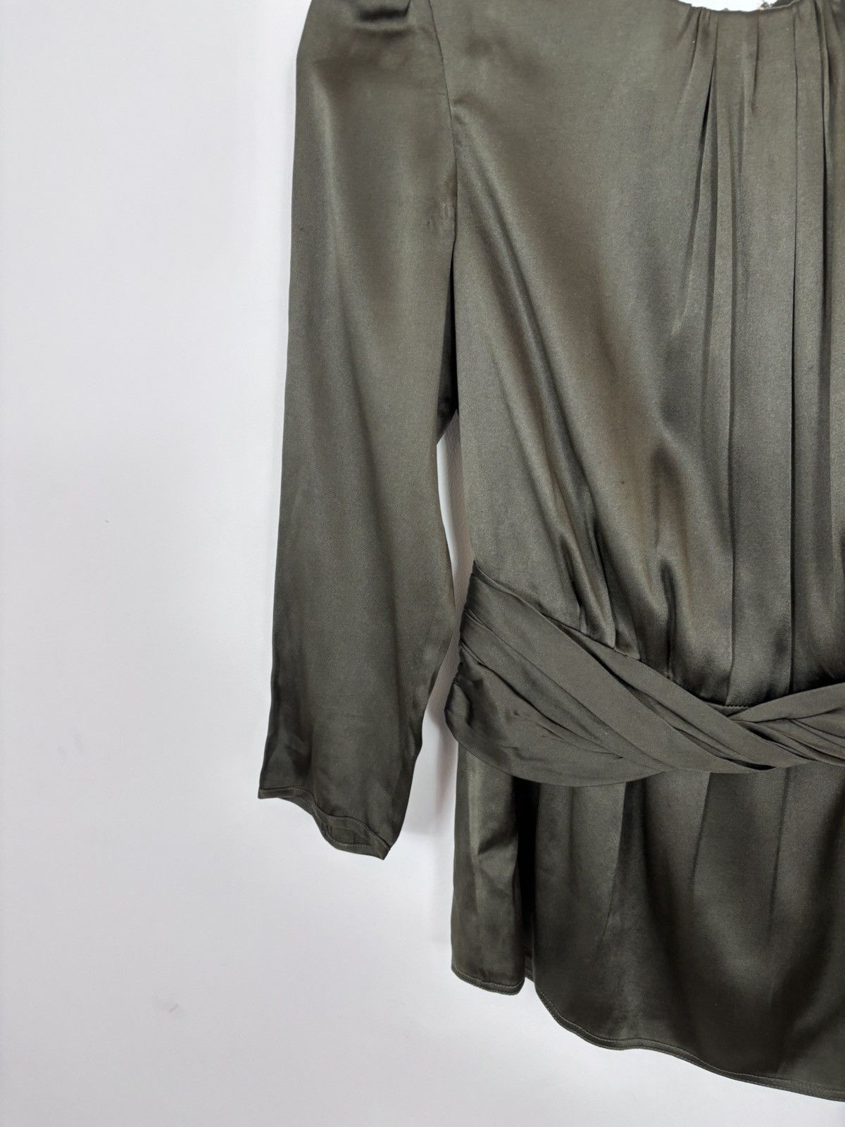 Burberry Burberry London Women’s Khaki Long Sleeve Blouse Top Size XS / US 0-2 / IT 36-38 - 5 Thumbnail