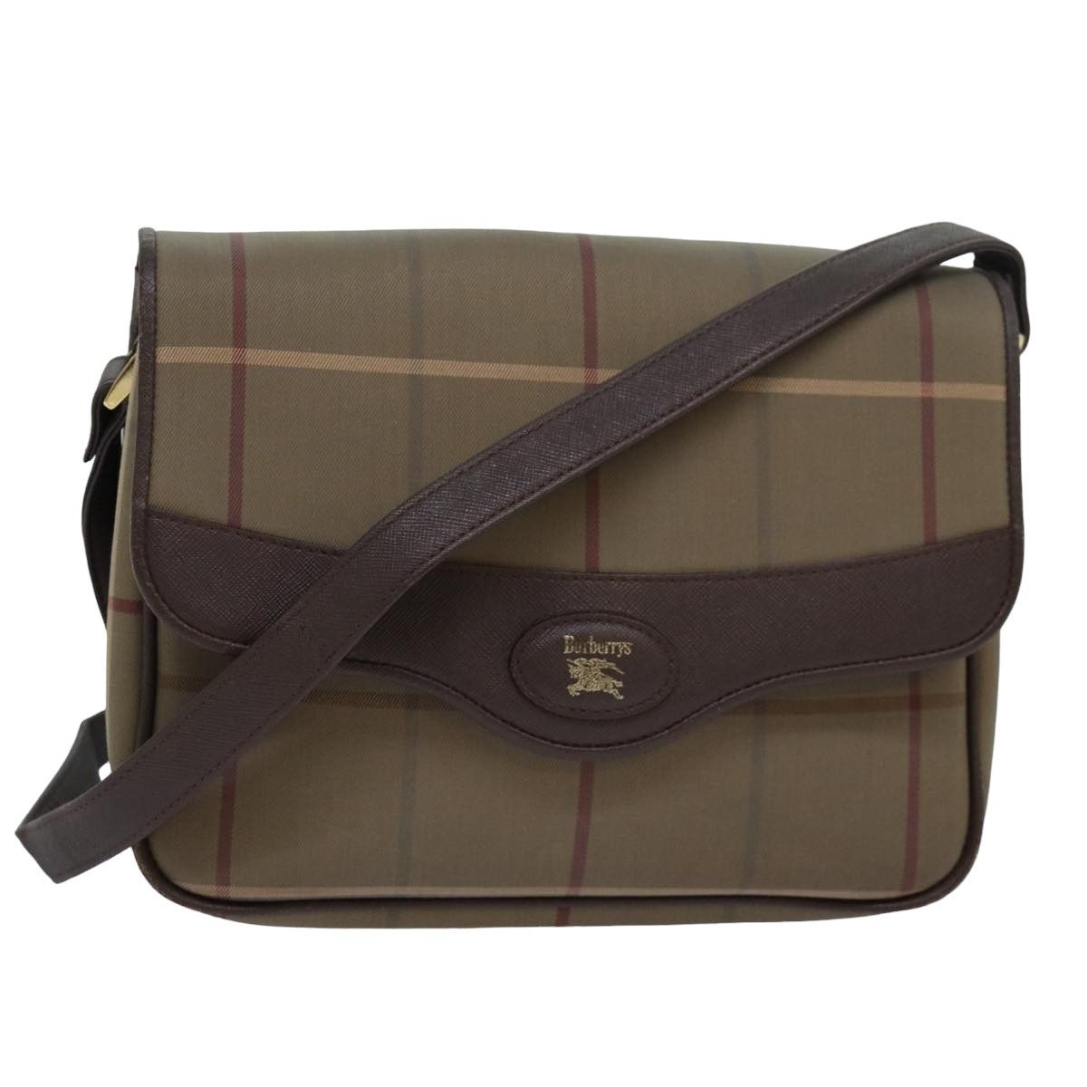 Burberry Nova Check Beige Canvas Shoulder Bag (Pre-Owned) Size ONE SIZE - 1 Thumbnail