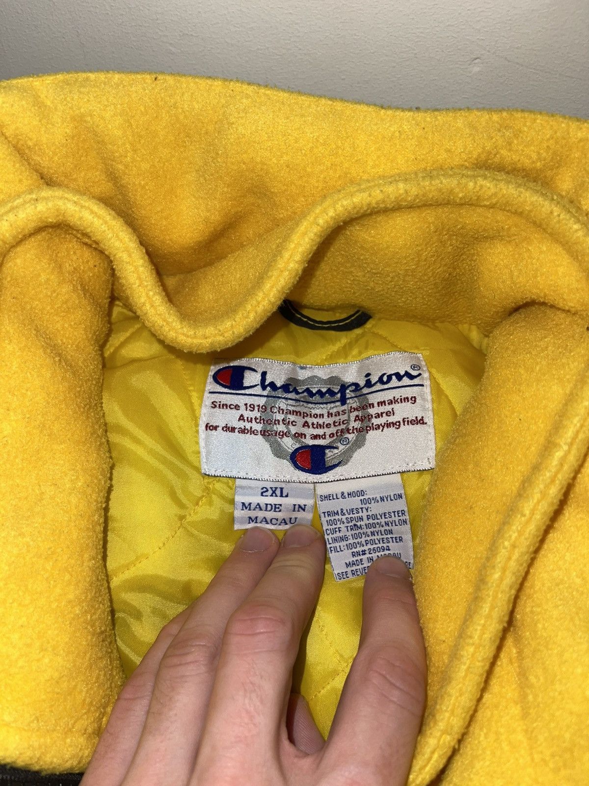Champion Steelers Fleece Lined Champion Puffer Jacket Black Yellow Size US XXL / EU 58 / 5 - 4 Thumbnail