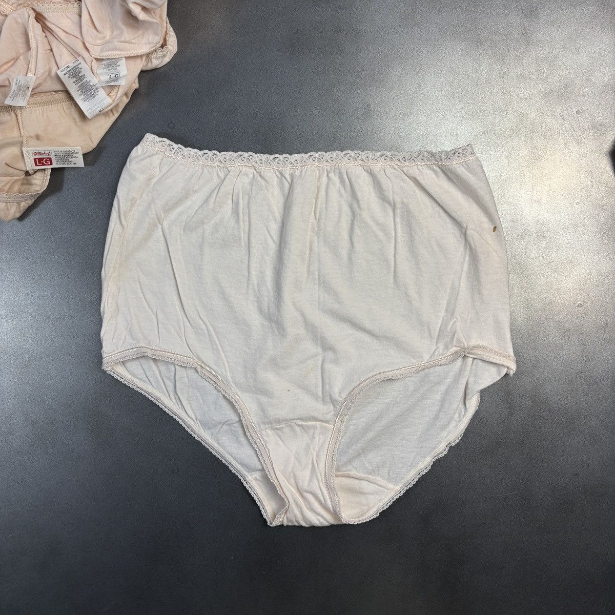 Marks & Spencer × Vintage Pack of 9 Vintage Underwear Blush High Waisted Lace Cotton Size ONE SIZE - 4 Thumbnail