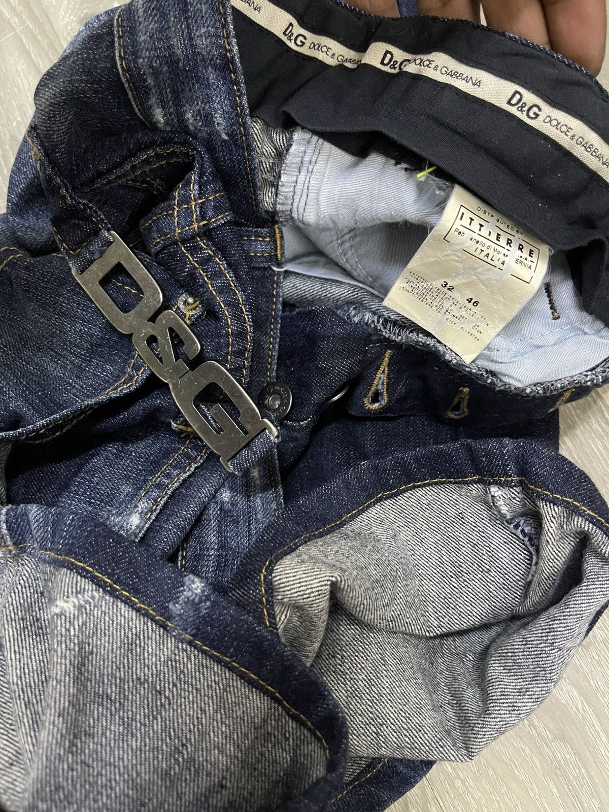 Dolce & Gabbana DOLCE & GABBANA Men’s Distressed Denim Blue Black Logo Size US 32 / EU 48 - 16 Thumbnail