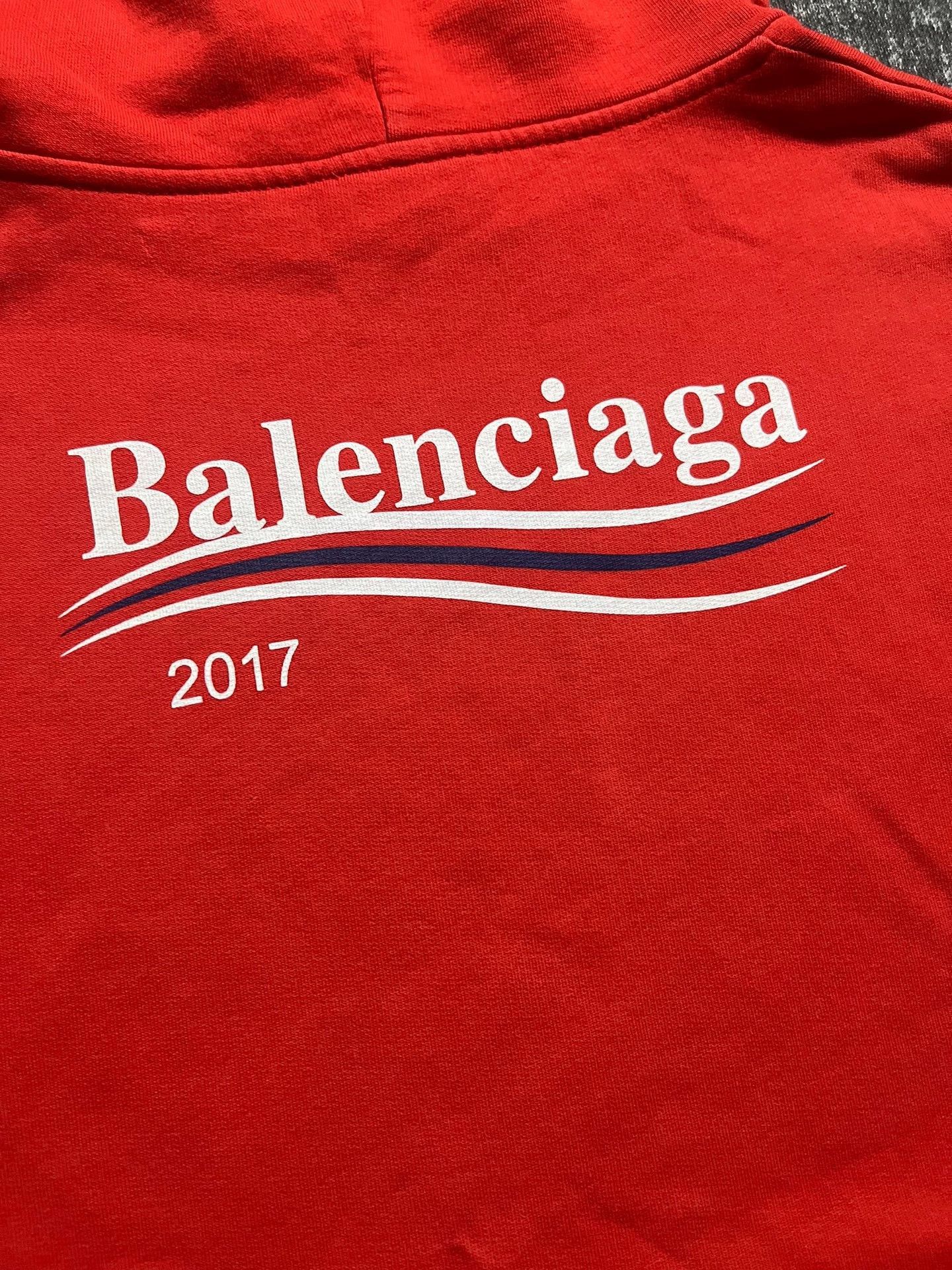 Balenciaga Balenciaga Balenciaga Red Wave Cola Drawstring Hoodie-2507 Size US M / EU 48-50 / 2 - 3 Thumbnail