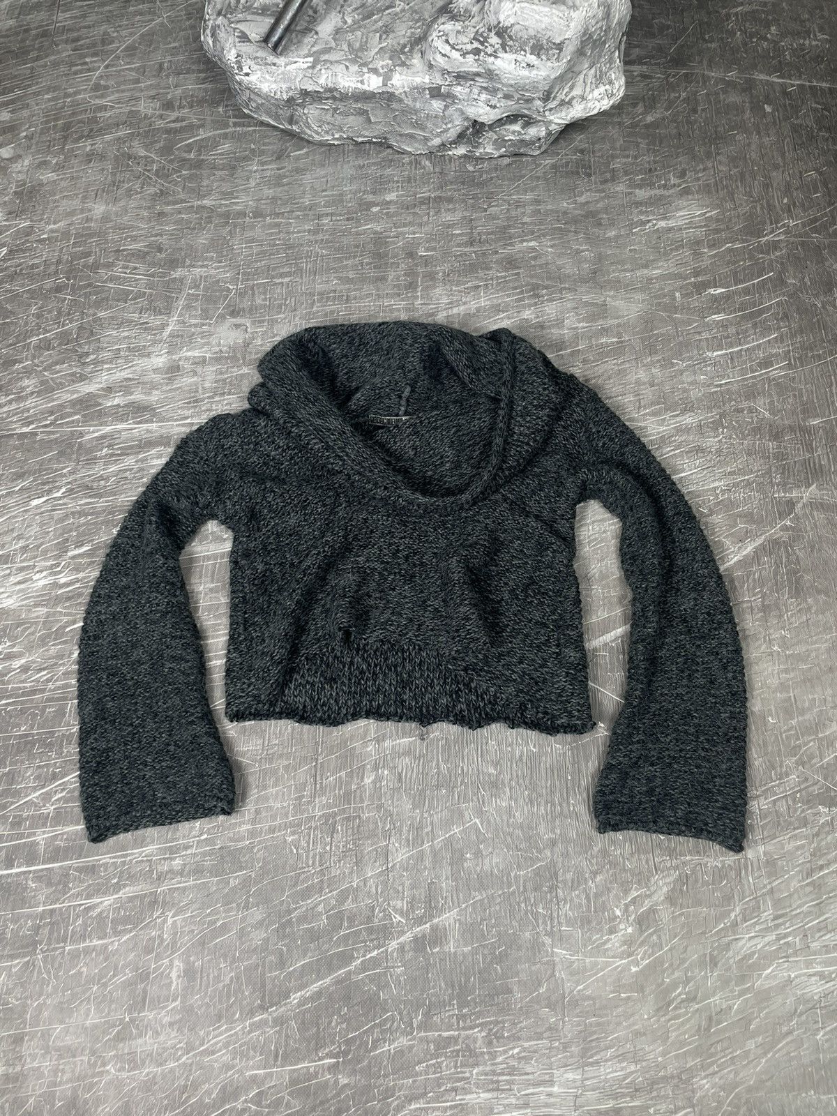 Hysteric Glamour × Japanese Brand 2000s Y2K Wide Neck Cropped Sweater Junya Watanabe Style Size M / US 6-8 / IT 42-44 - 4 Thumbnail