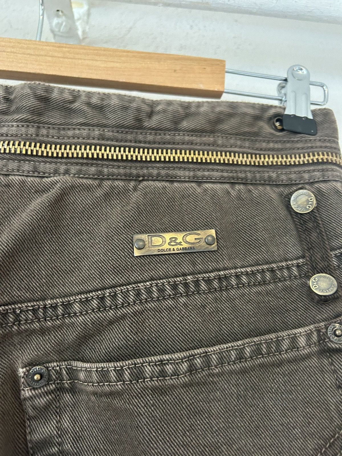 Dolce & Gabbana Dolce & Gabbana Brown Denim Pants with Gold Zippers Size US 32 / EU 48 - 13 Thumbnail