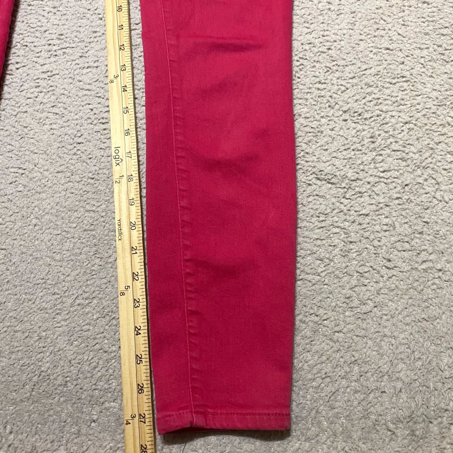 Vintage Pilcro Jeans Womens Pink Denim Mid Skinny 28 Dark Wash 5-Pocket Regular Inseam 27 Size 28" / US 6 / IT 42 - 3 Thumbnail