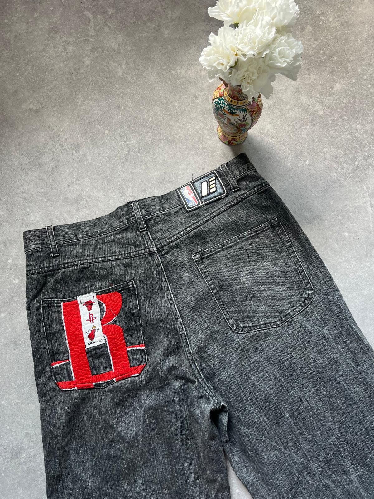 NBA × Southpole UNK Denim x NBA Miami Heats Baggy / Straight Jeans Pants Size US 34 / EU 50 - 4 Thumbnail