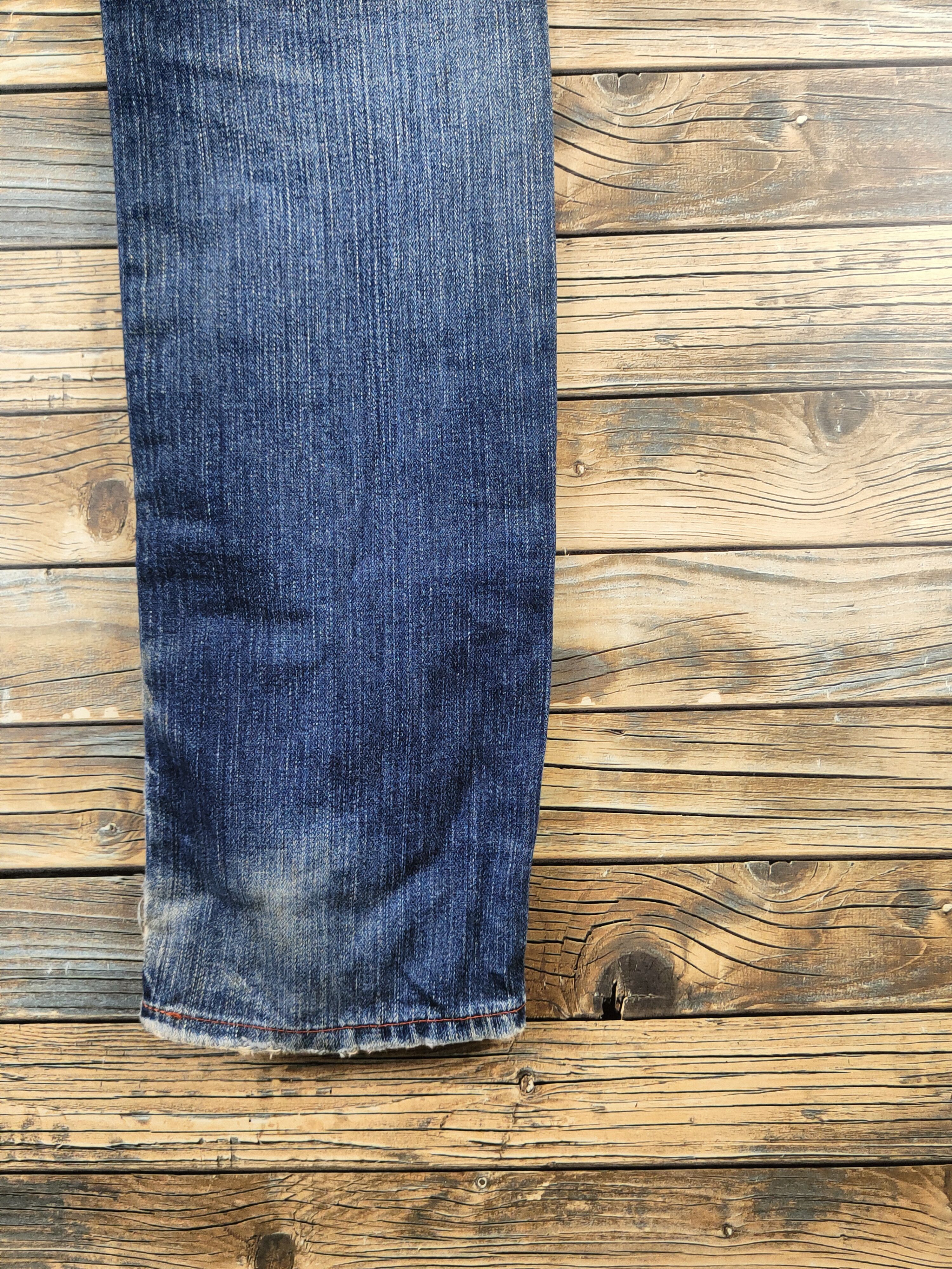 Levi's DL Levi's Dark Blue Distressed Ripped Jeans #46-823 Size US 33 - 13 Thumbnail