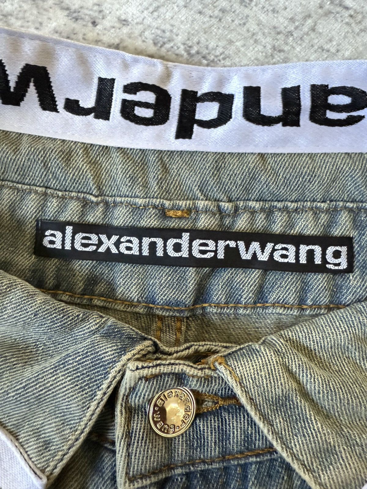 Alexander Wang Alexander Wang Trompe L’oeil Collar Waist Baggy Loose Jeans Size US 27 - 23 Thumbnail