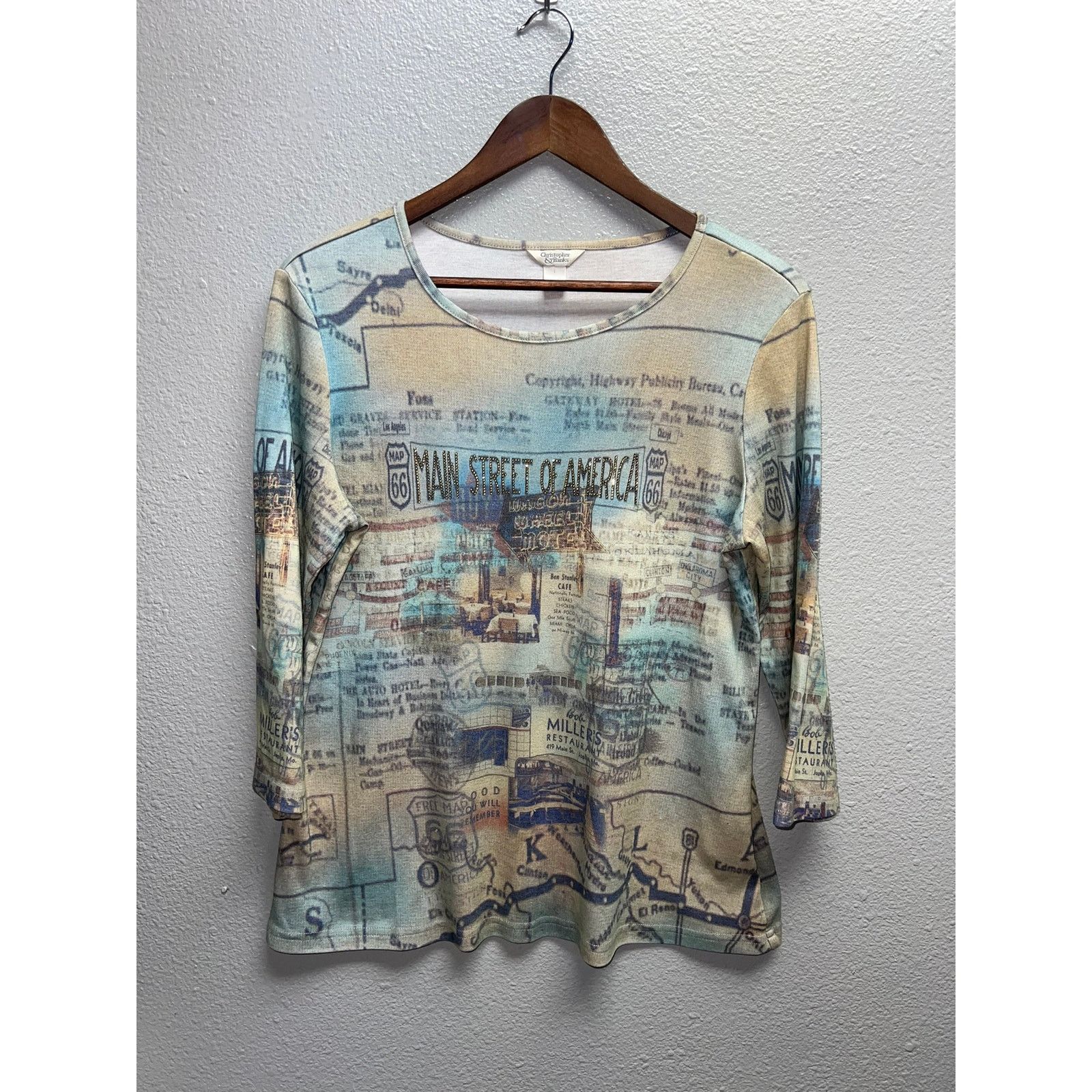 Vintage Womens Route 66 Long Sleeve Shirt Christopher & Banks Top L Size L / US 10 / IT 46 - 1 Thumbnail