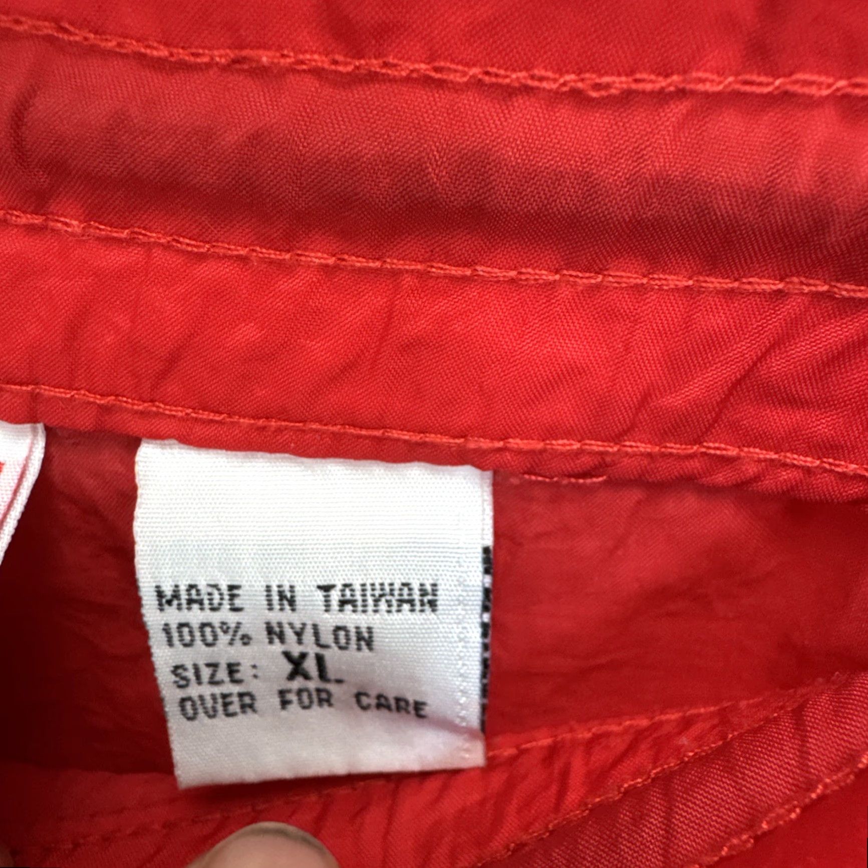 Marlboro VINTAGE Marlboro Adventure Team Red Track Pants XL Men's Nylon Windbreaker Pockets Elastic Waist Tapered Leg 90s USA Cowboy Retro Size US 36 / EU 52 - 7 Thumbnail