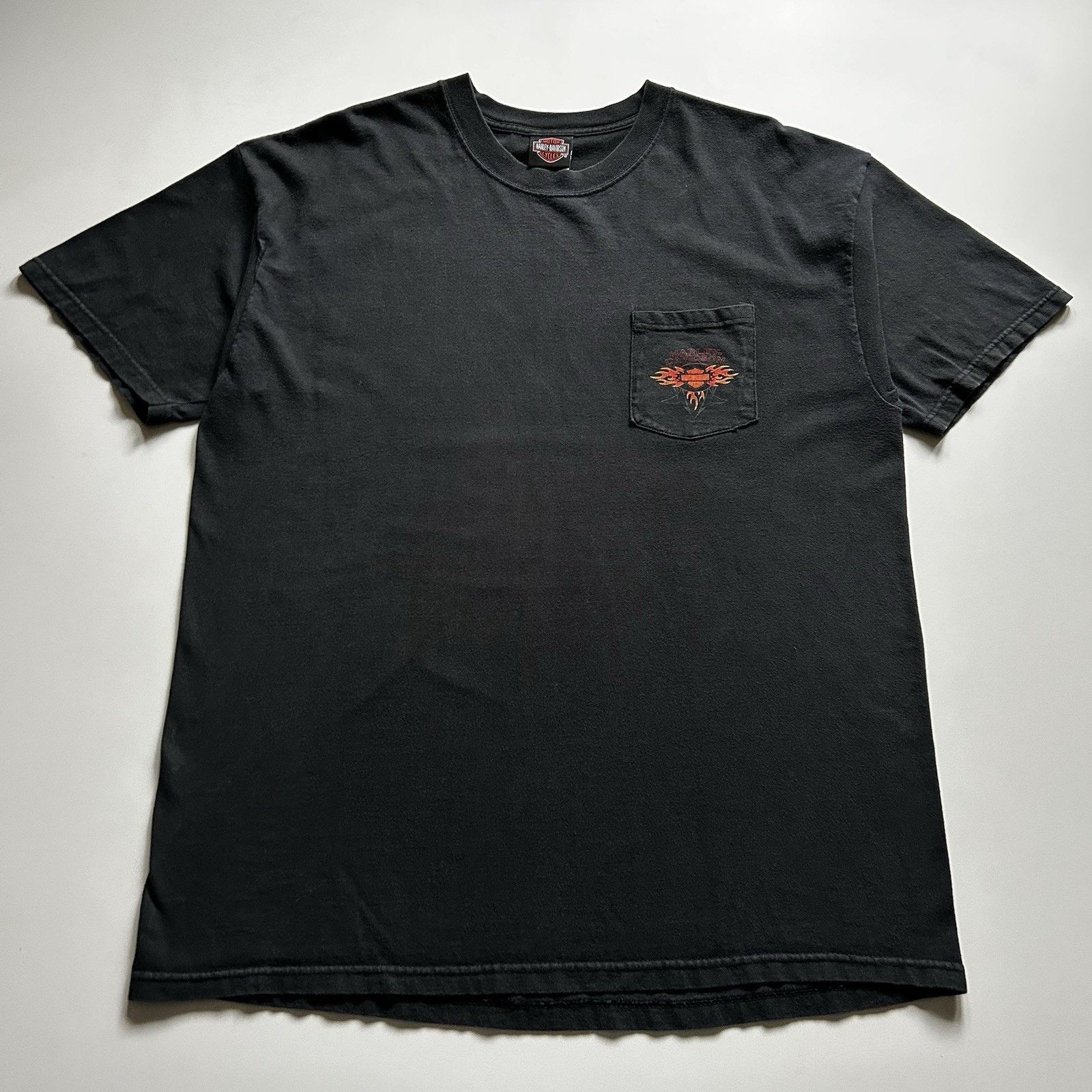 Harley Davidson Vintage Harley Davidson Pocket T-Shirt XL Faded Black Y2K Size US XL / EU 56 / 4 - 3 Thumbnail