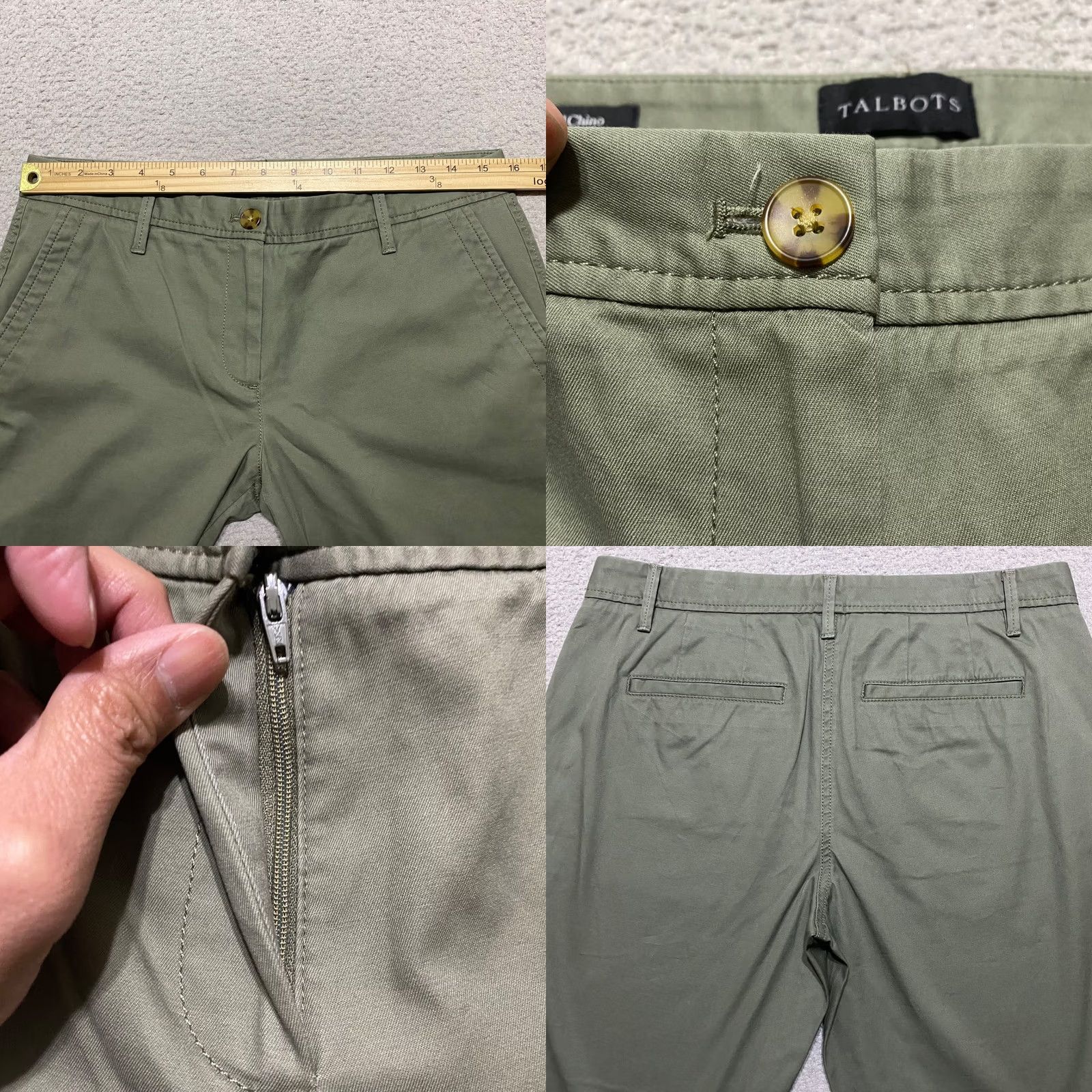 Talbots Talbots Womens Pants Green sz 4 Chino Business Casual Mid Rise Straight Relaxed Size 27" / US 4 / IT 40 - 8 Thumbnail