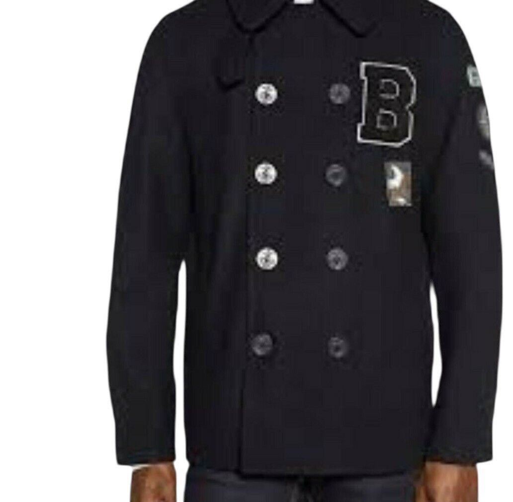 Other × Zara ZARA MAN Wool Heavy Peacoat With Patches S Size Size US S / EU 44-46 / 1 - 1 Thumbnail