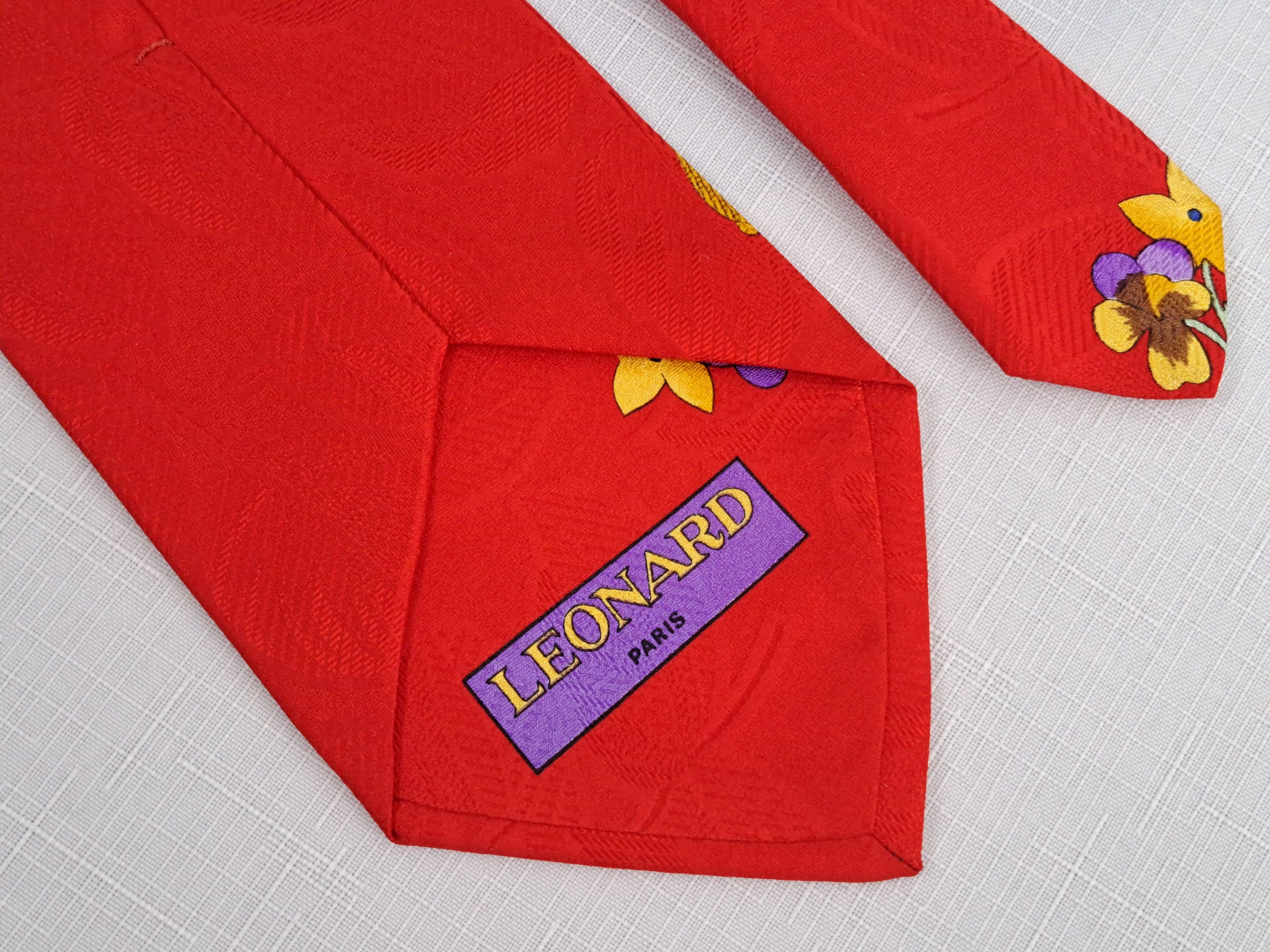 Leonard Paris × Vintage LEONARD Paris jacquard silk tie. Made in Italy. Size ONE SIZE - 7 Thumbnail