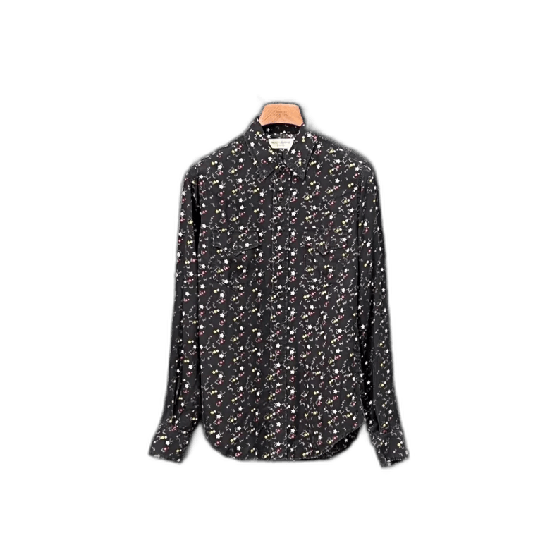 saint laurent floral long sleeve shirt