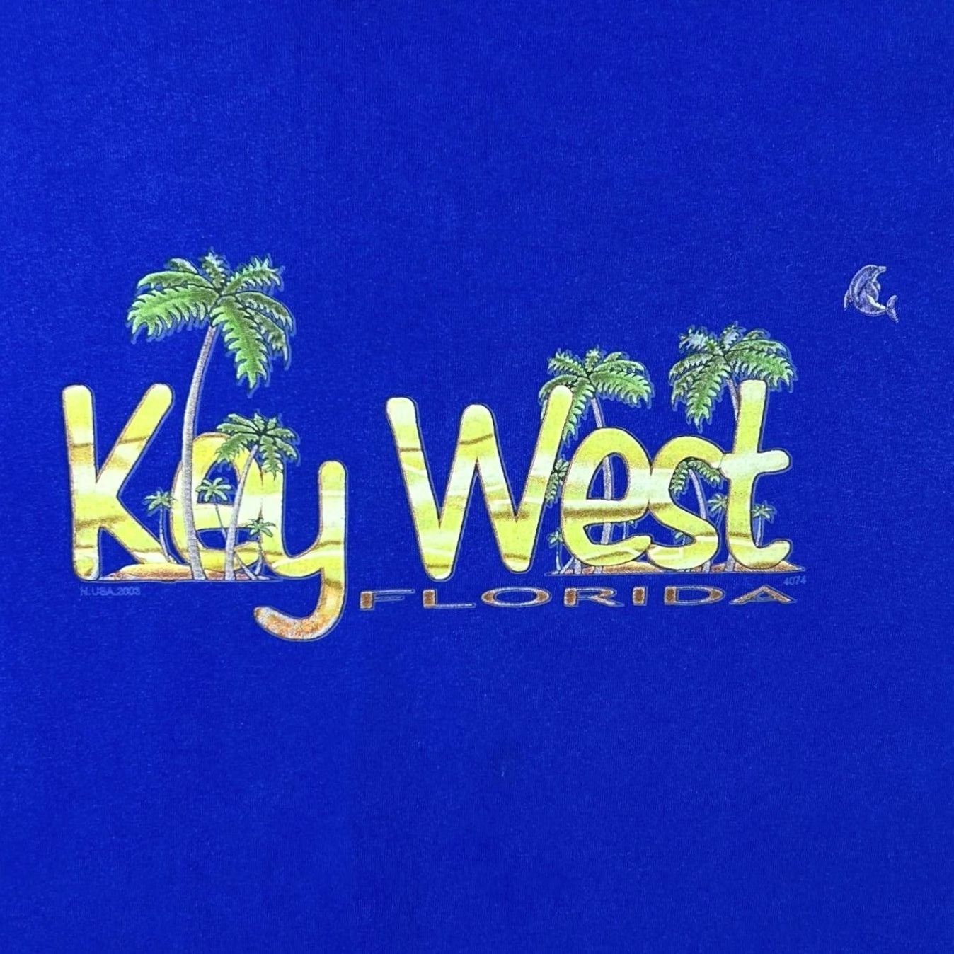 Gildan VINTAGE Florida USA Key West Graphic Print T-Shirt Medium Blue M Men Shirt"} Size US M / EU 48-50 / 2 - 4 Thumbnail