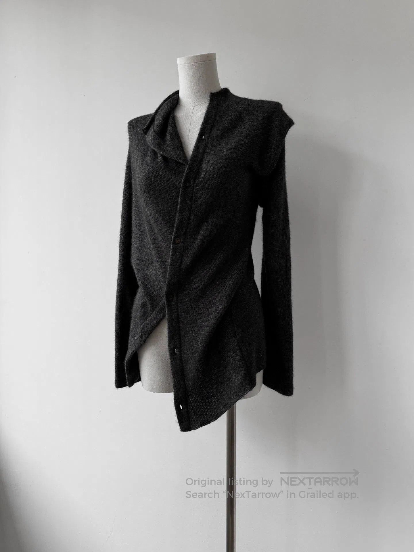 Yohji Yamamoto Yohji Yamamoto Y's Wool Asymmetric Cardigan. Size M / US 6-8 / IT 42-44 - 4 Thumbnail