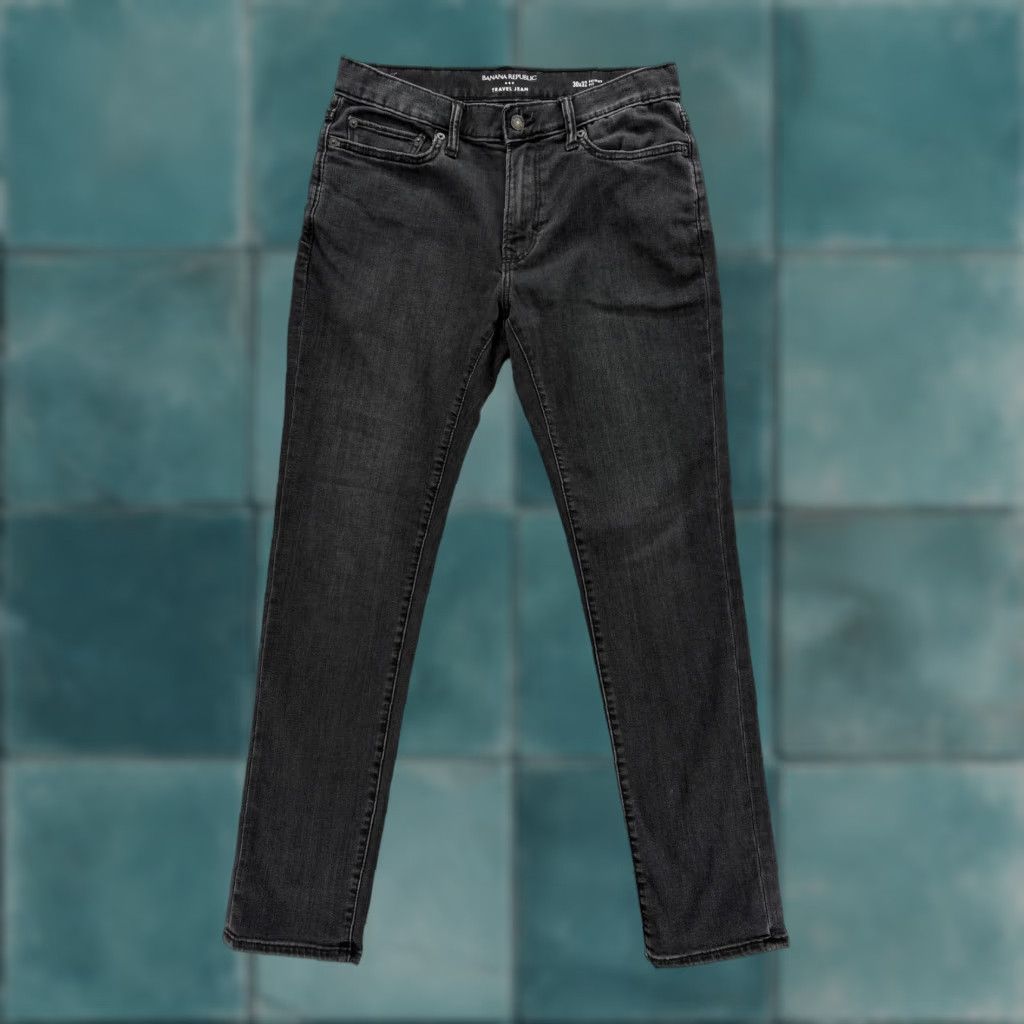 Banana Republic VINTAGE? (No) Ban an a Re public Travel Jeans Mens 30x30 Black Charcoal Skinny Fit Stretch Denim Size US 30 / EU 46 - 1 Thumbnail