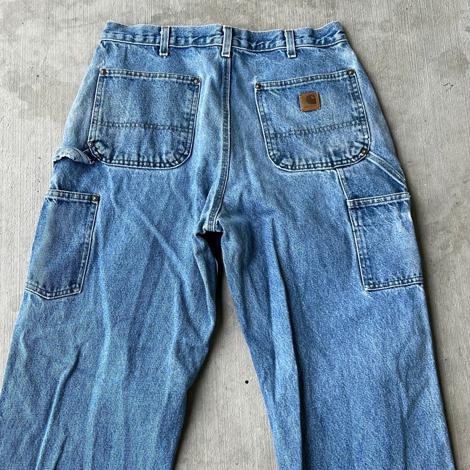 Carhartt × Vintage Carhartt blue denim jeans double knee work carpenter pants Size US 32 / EU 48 - 5 Thumbnail