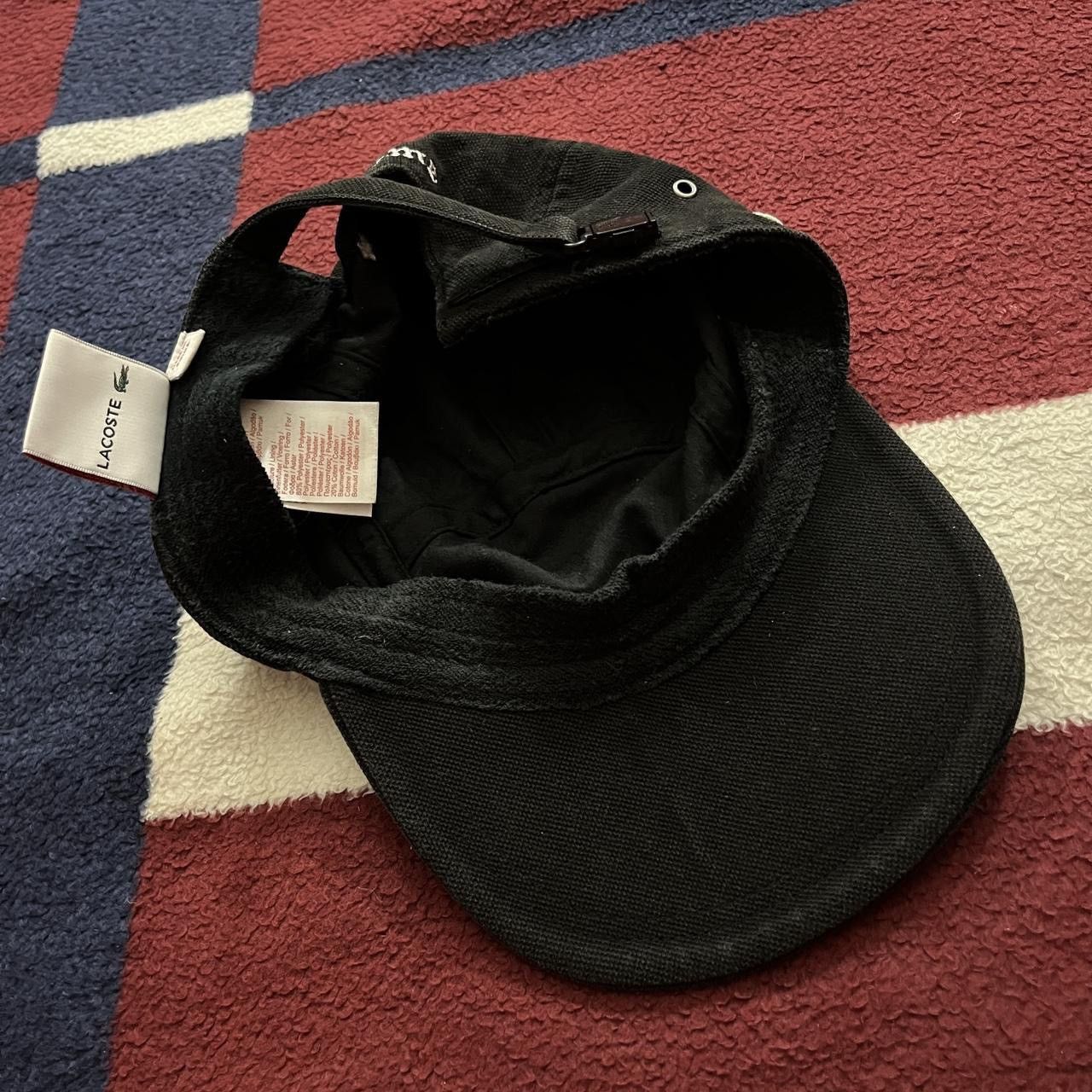 Lacoste × Supreme Supreme Lacoste Pique Knit Camp 5 panel faded black hat Cap Size ONE SIZE - 5 Thumbnail