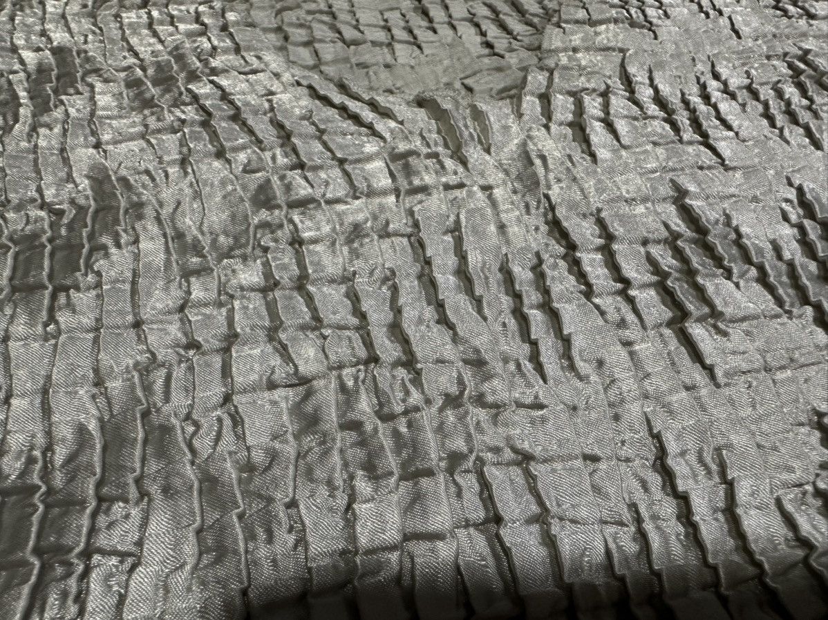 Issey Miyake × Japanese Brand × Pleats Please Issey Miyake 🔥Rare Vintage Plisse Pleated Shirt Metallic Silver Size US M / EU 48-50 / 2 - 4 Thumbnail