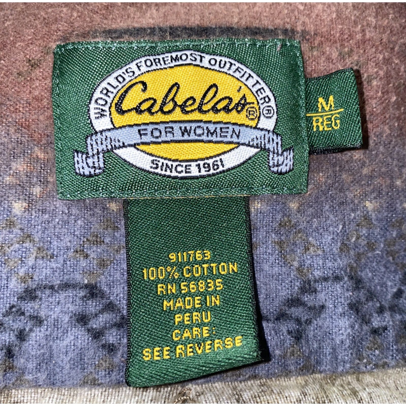 Vintage Cabela’s Shirt Womens Long Sleeve Button-Front Geometric Print Brown Size M Regular Womens Size M / US 6-8 / IT 42-44 - 6 Thumbnail