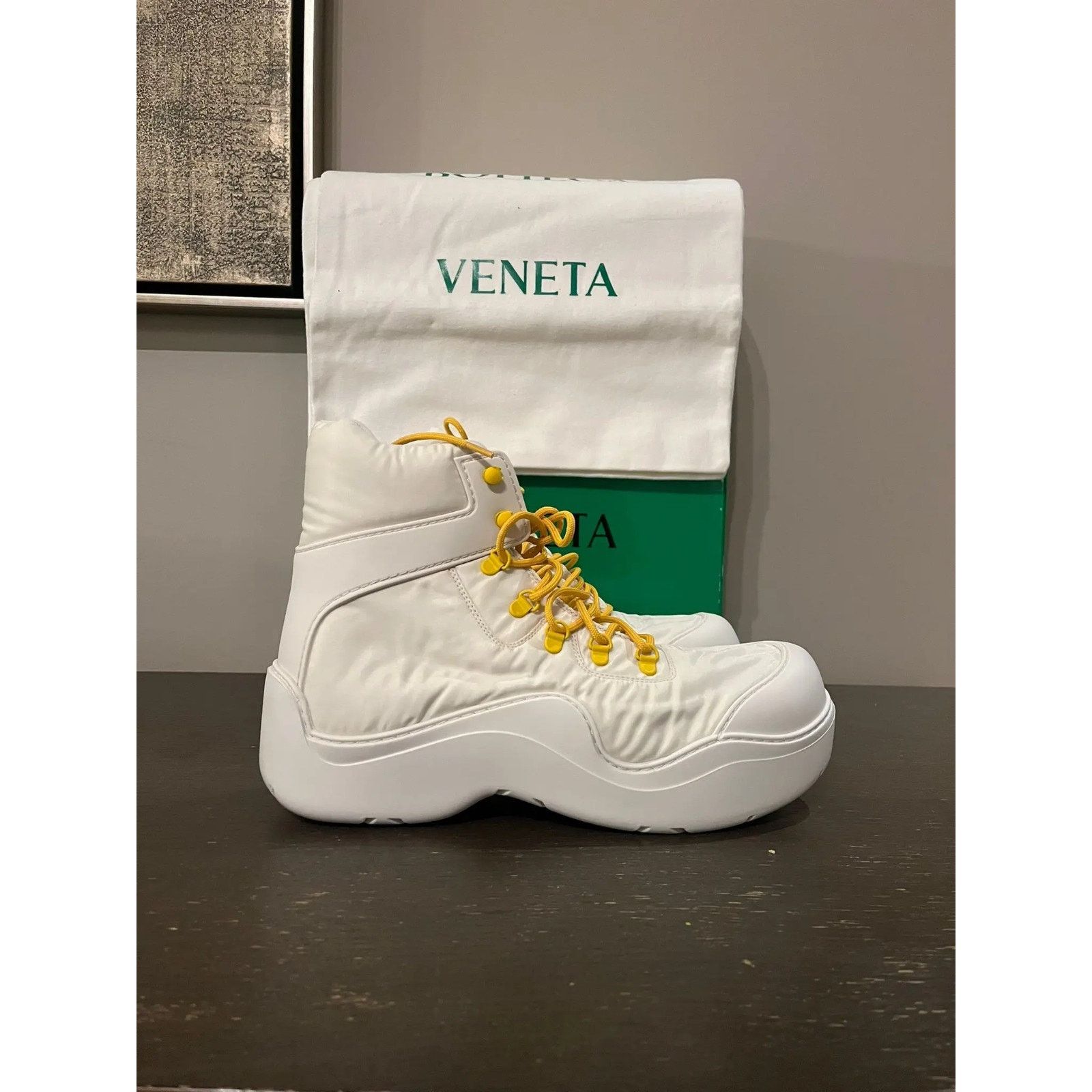 Bottega Veneta o1rshd1 Puddle Bomber Boots in String / Egg Yolk 43 Size US 10 / EU 43 - 7 Thumbnail
