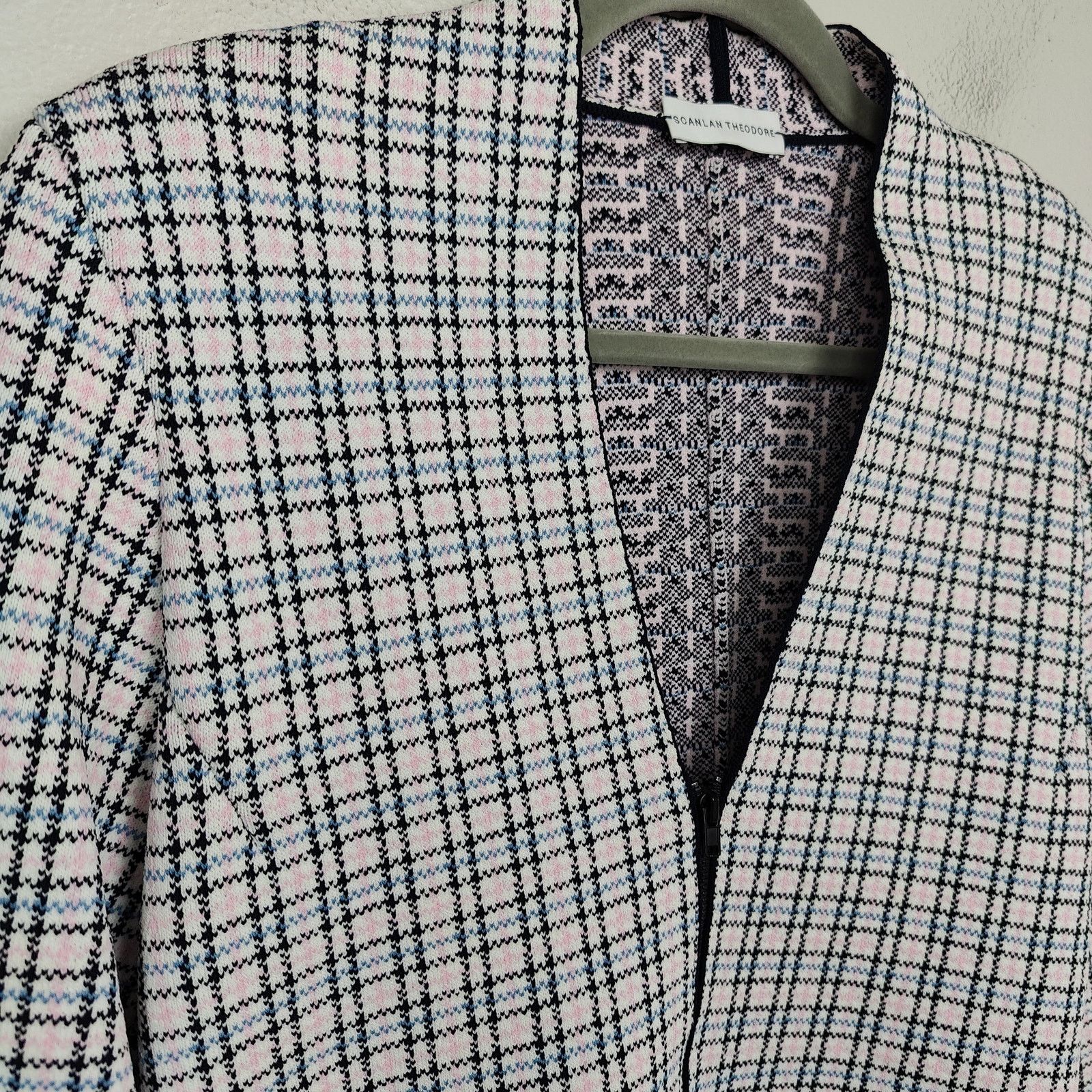 Other Scanlan Theodore Houndstooth Knit Blazer Womens Large Size L / US 10 / IT 46 - 2 Thumbnail