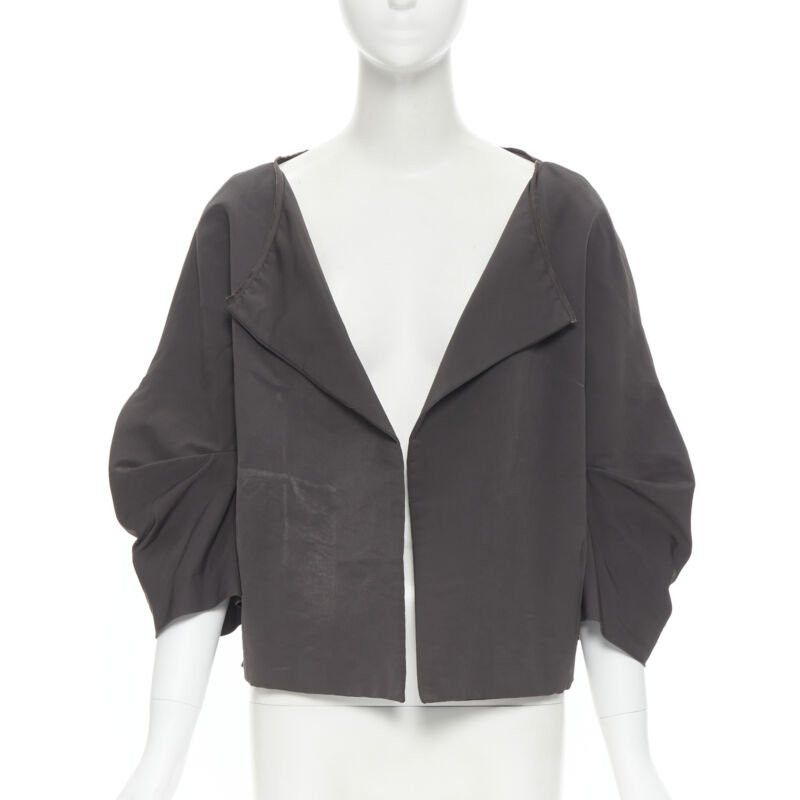 Marni MARNI grey polyester open front pinched sleeve rounded cocoon jacket IT44 Size M / US 6-8 / IT 42-44 - 1 Thumbnail
