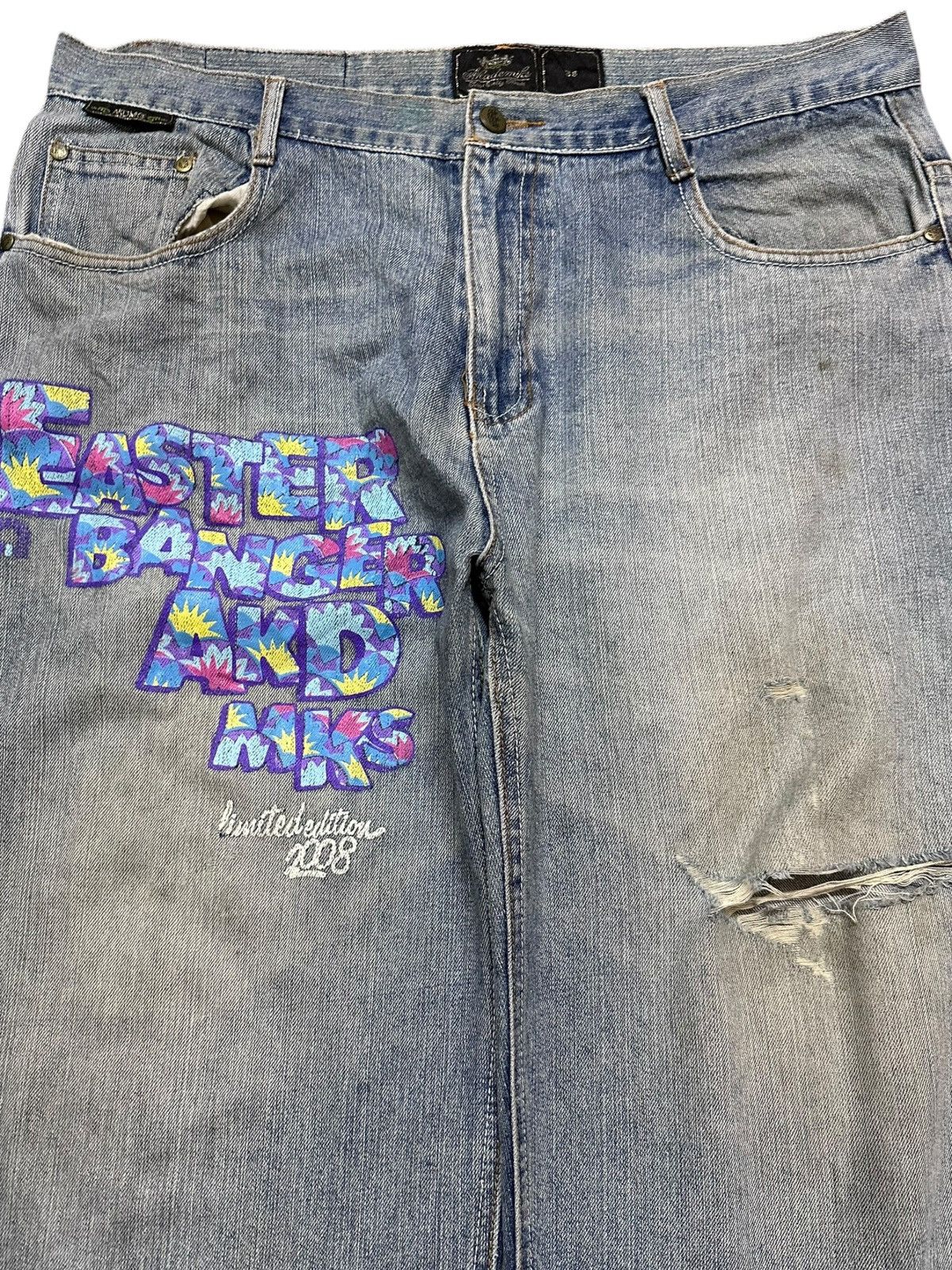 Akademiks Vintage Akademiks Baggy Skater Distressed Denim Size US 37 - 2 Thumbnail