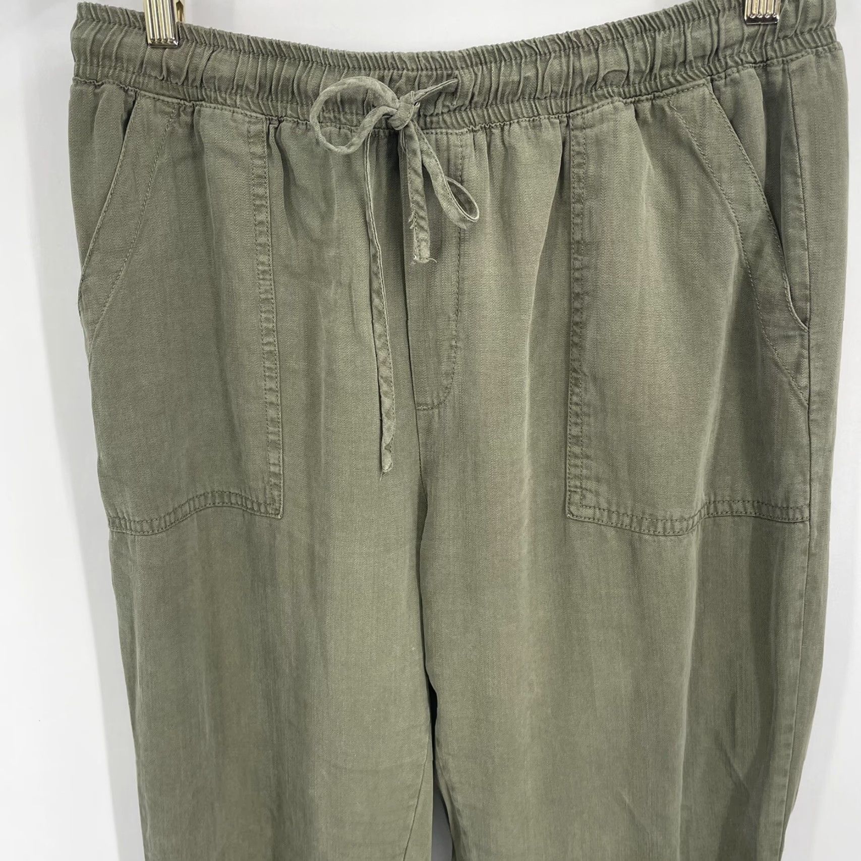 Olive Carly Jean Jogger Pants Womens Large Olive Green Tapered Drawstring Pockets Casual Size 36" / US 14 / IT 50 - 2 Thumbnail