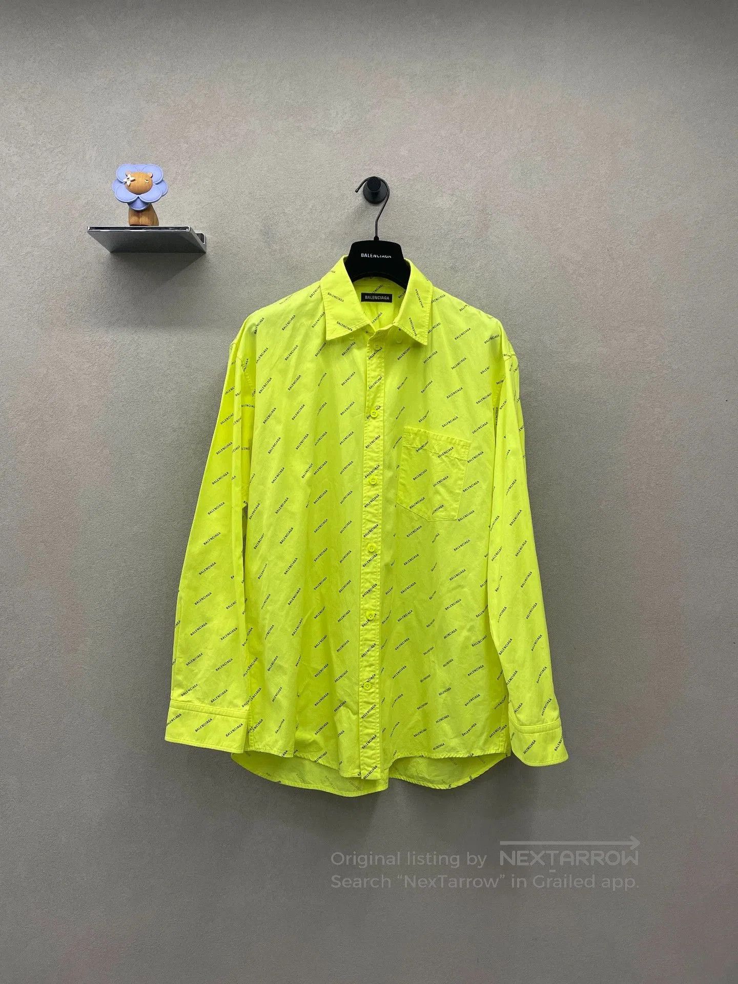 Balenciaga Balenciaga Neon Yellow Long Sleeve Shirt. Size US XL / EU 56 / 4 - 1 Thumbnail