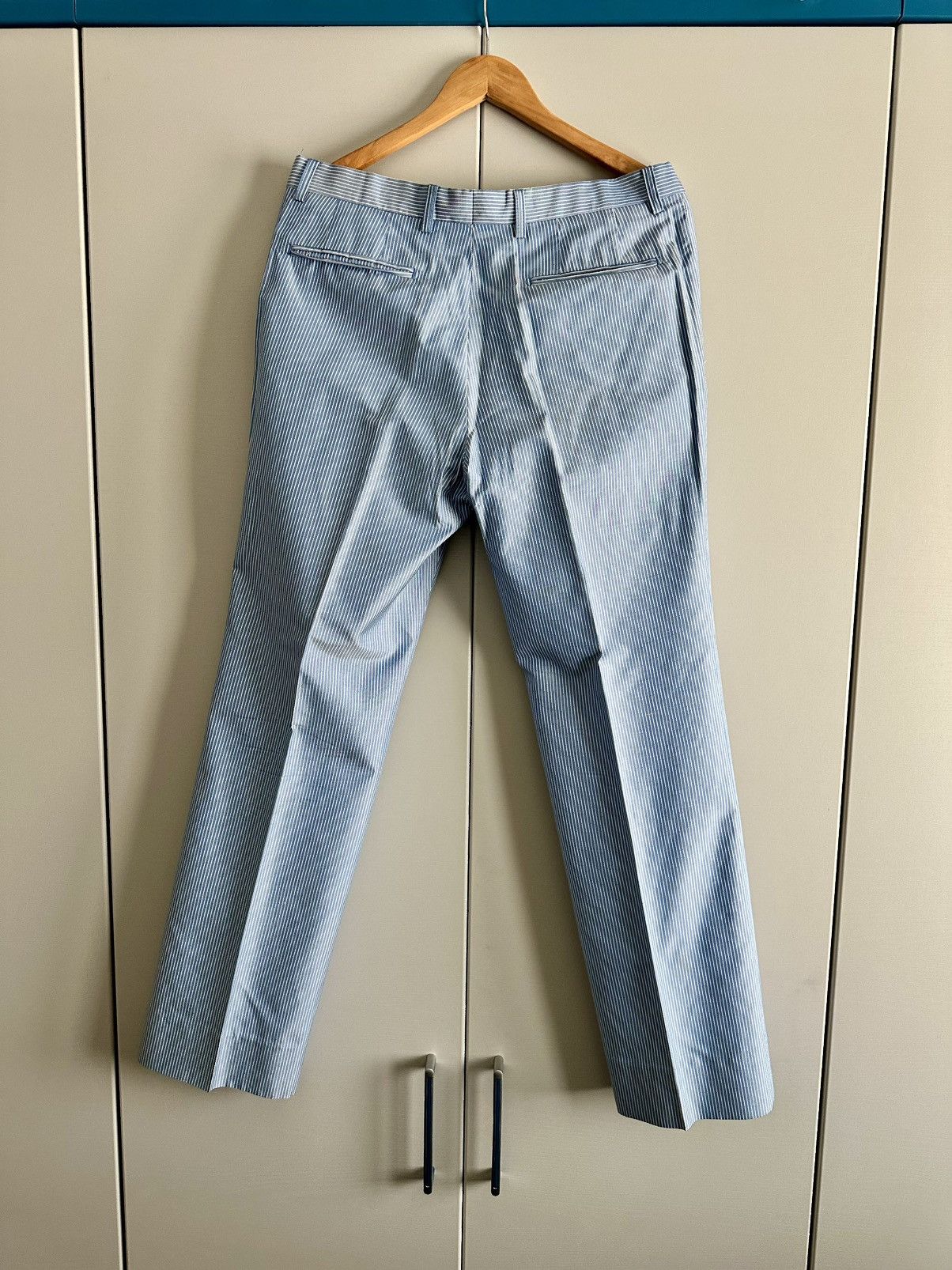 Dries Van Noten Blue Striped Silk Trousers Size US 32 / EU 48 - 5 Thumbnail