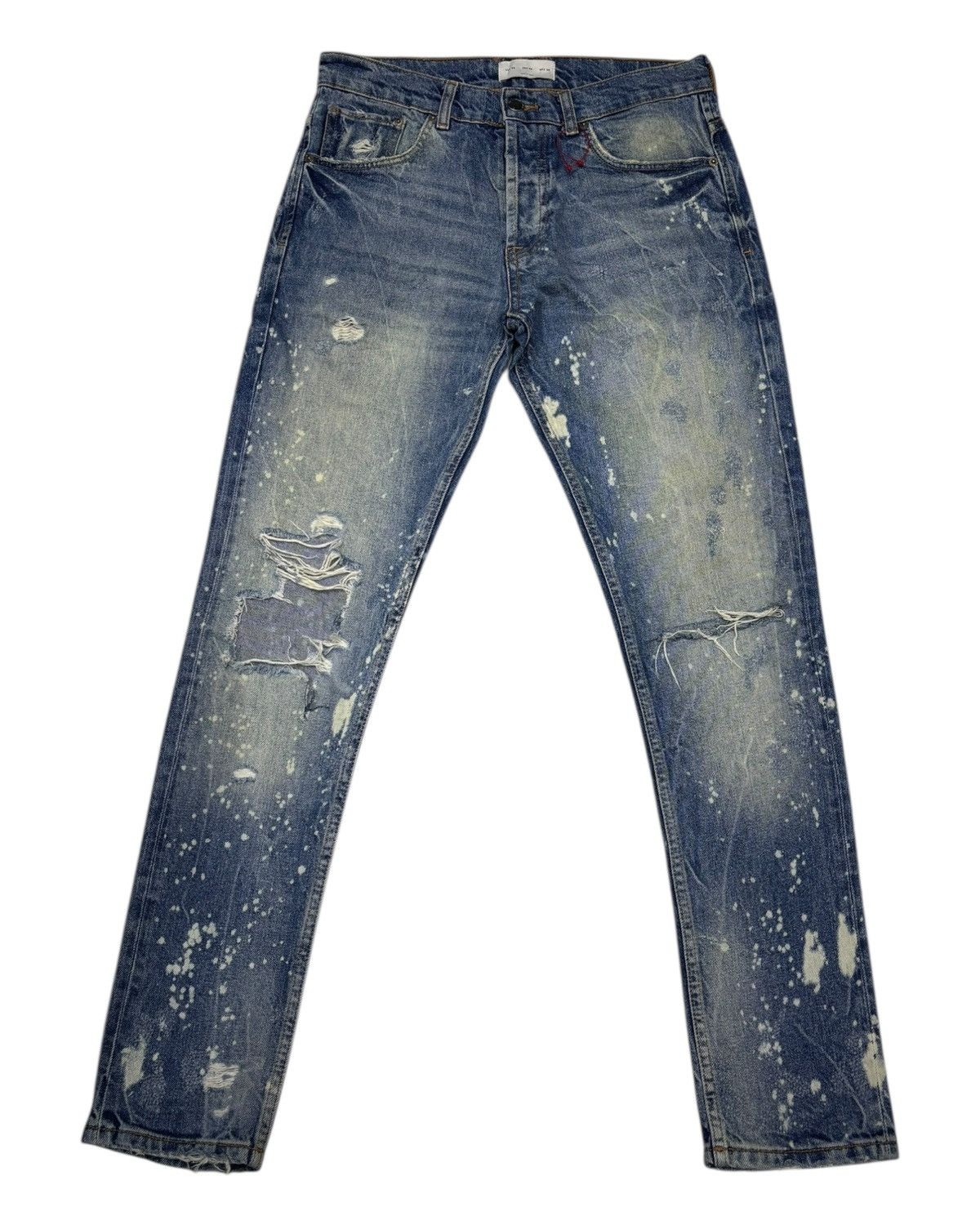 Le Grande Bleu (L.G.B.) ZARA ACID WASH DISTRESSED DENIM JEANS Size US 30 / EU 46 - 6 Thumbnail