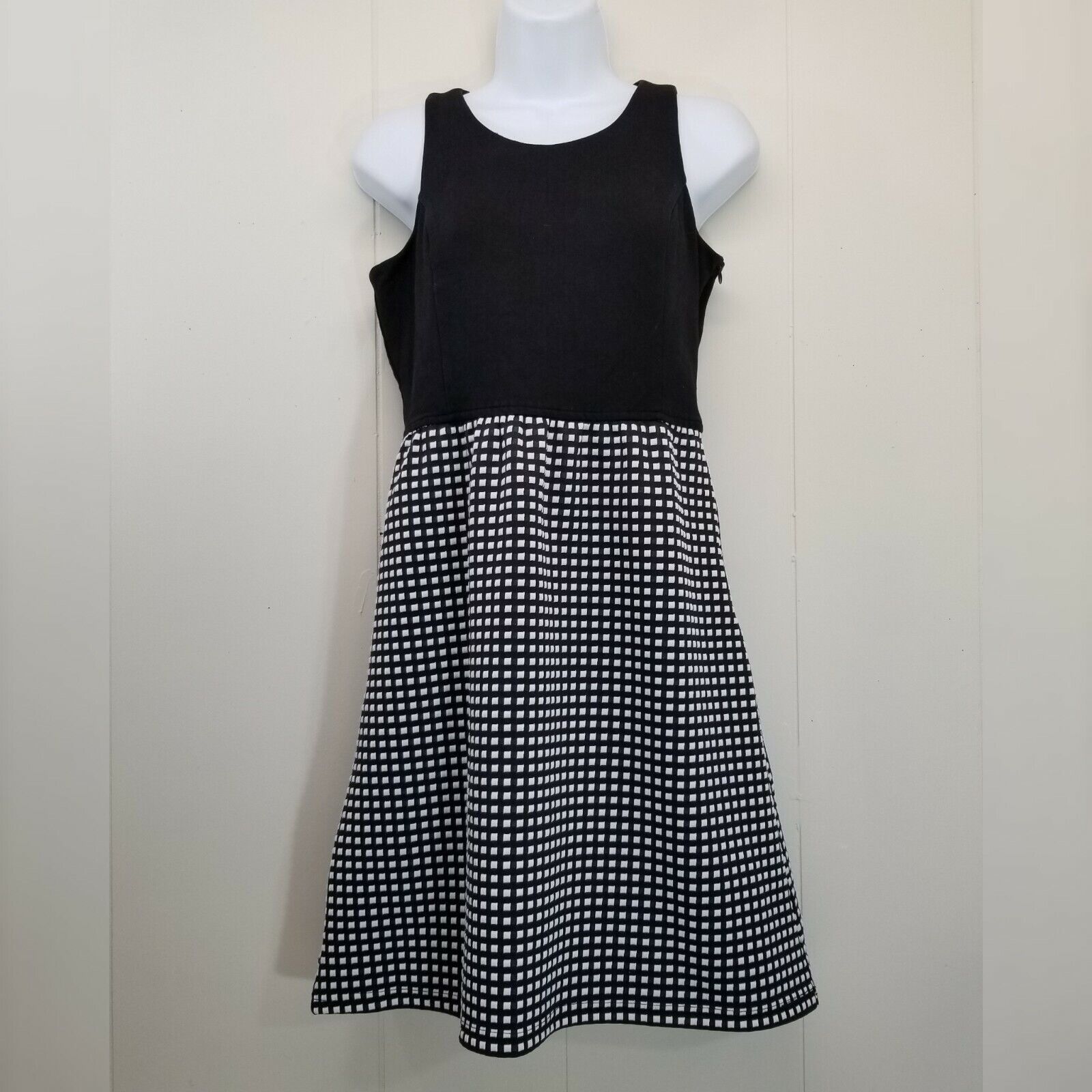 Tabitha Simmons Anthro Tabitha 2 Dress Black White Check Sleeveless Fit Flar Size XS / US 0-2 / IT 36-38 - 1 Thumbnail