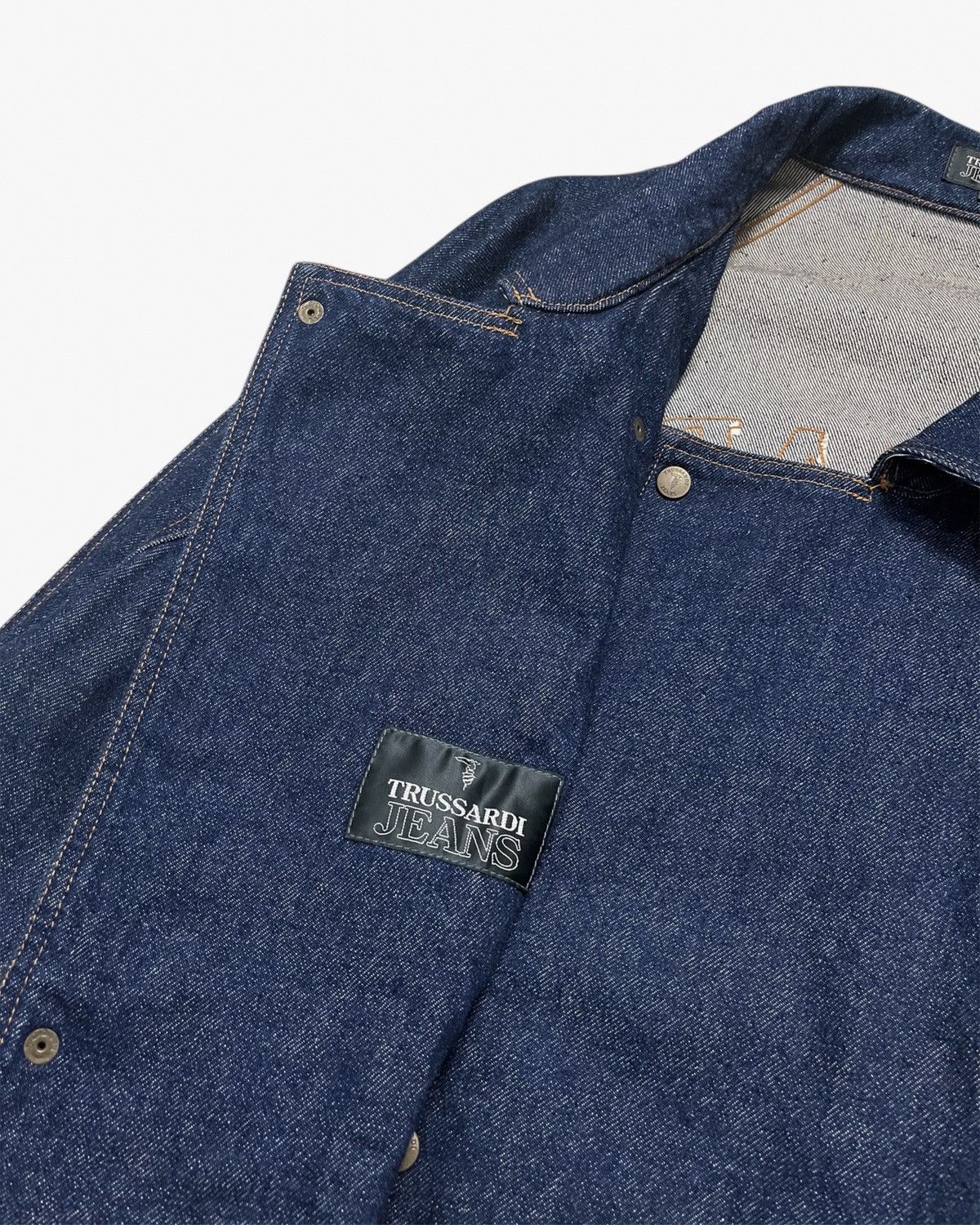 Trussardi 1980s Double Breasted Japanese Denim Blouson Jacket Size US XL / EU 56 / 4 - 9 Thumbnail