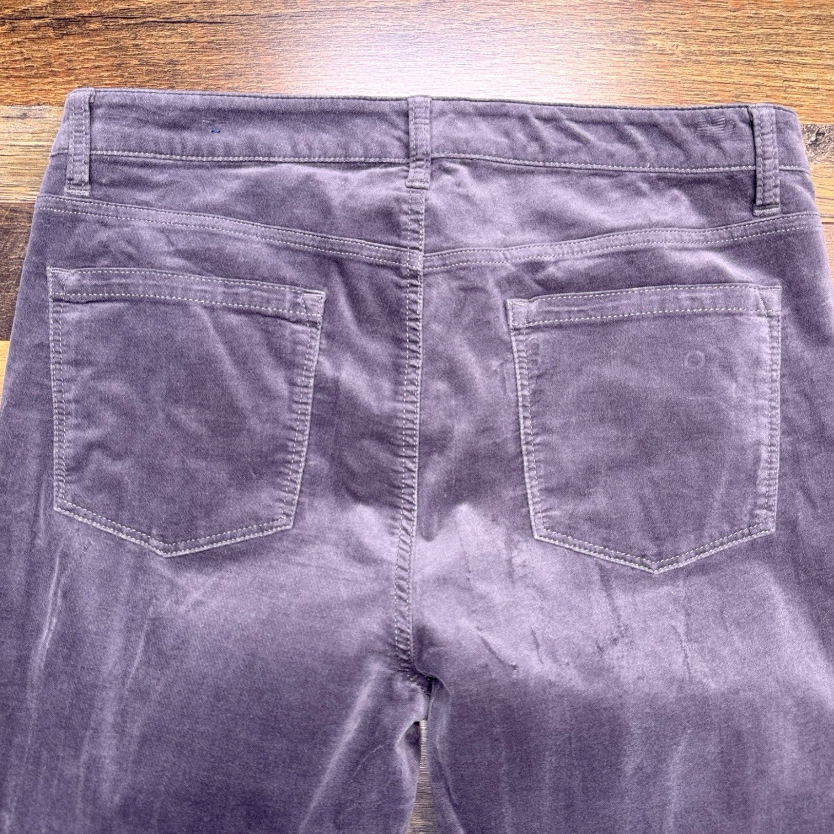 Talbots Talbots High Rise Velvet Pants 12 Gray Straight Leg Stretch Size 34" / US 12 / IT 48 - 6 Thumbnail
