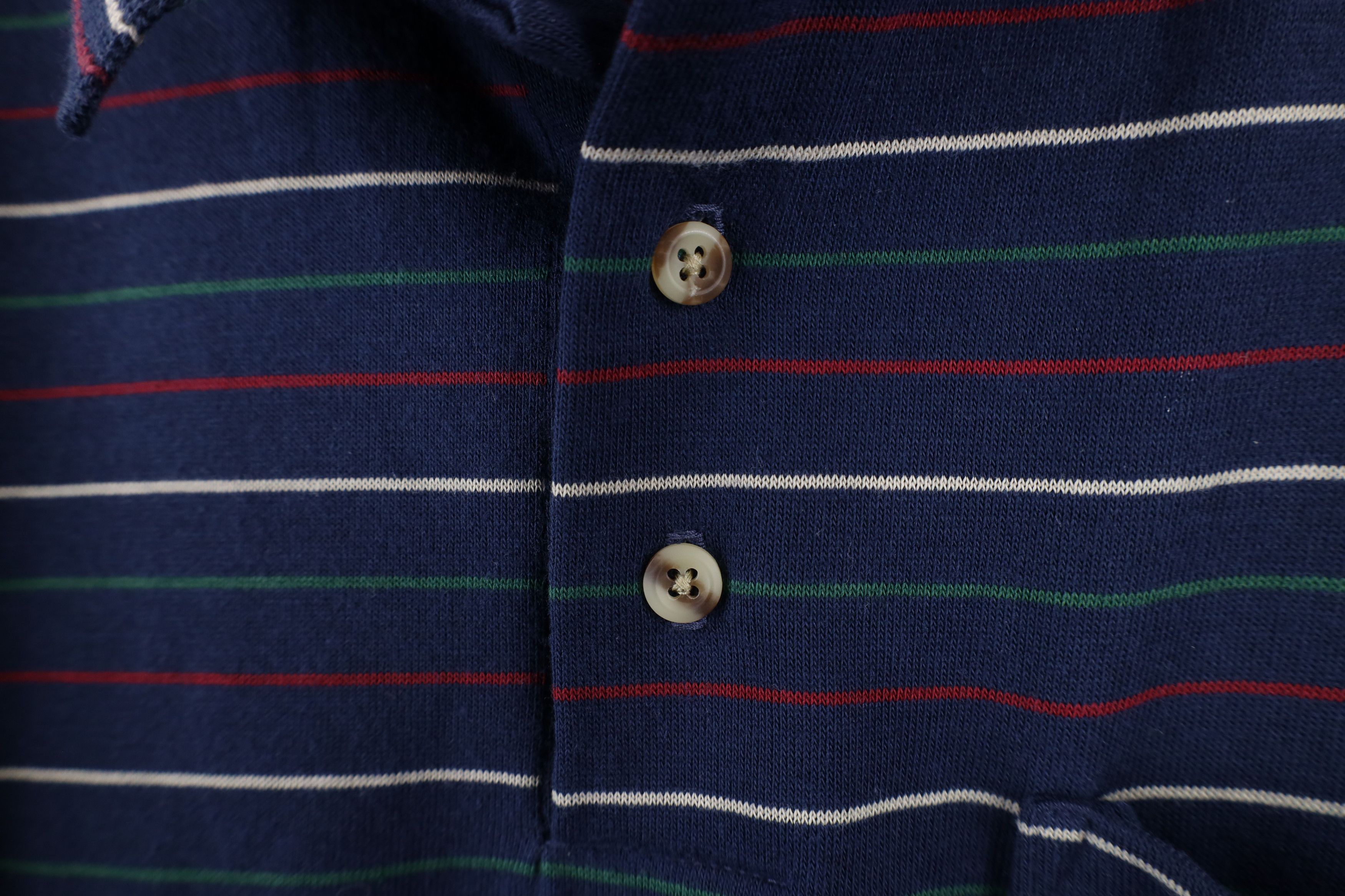 Vintage Vintage 90s Streetwear Pinstriped Knit Polo Shirt USA Size US XXL / EU 58 / 5 - 6 Thumbnail