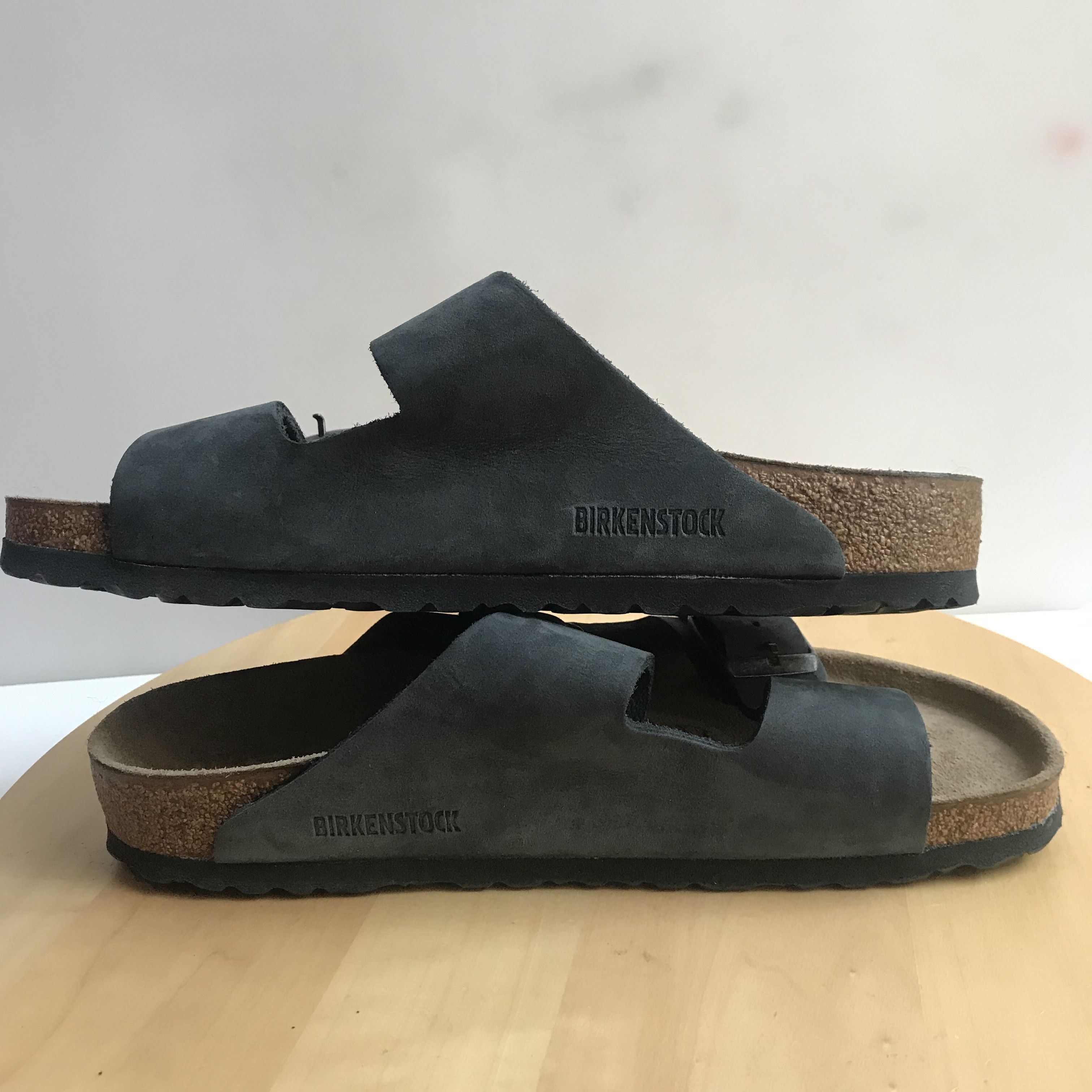 Birkenstock Birkenstock Black nubuck Arizona Leather 41 Cork Two Strap Size US 8 / EU 41 - 10 Thumbnail