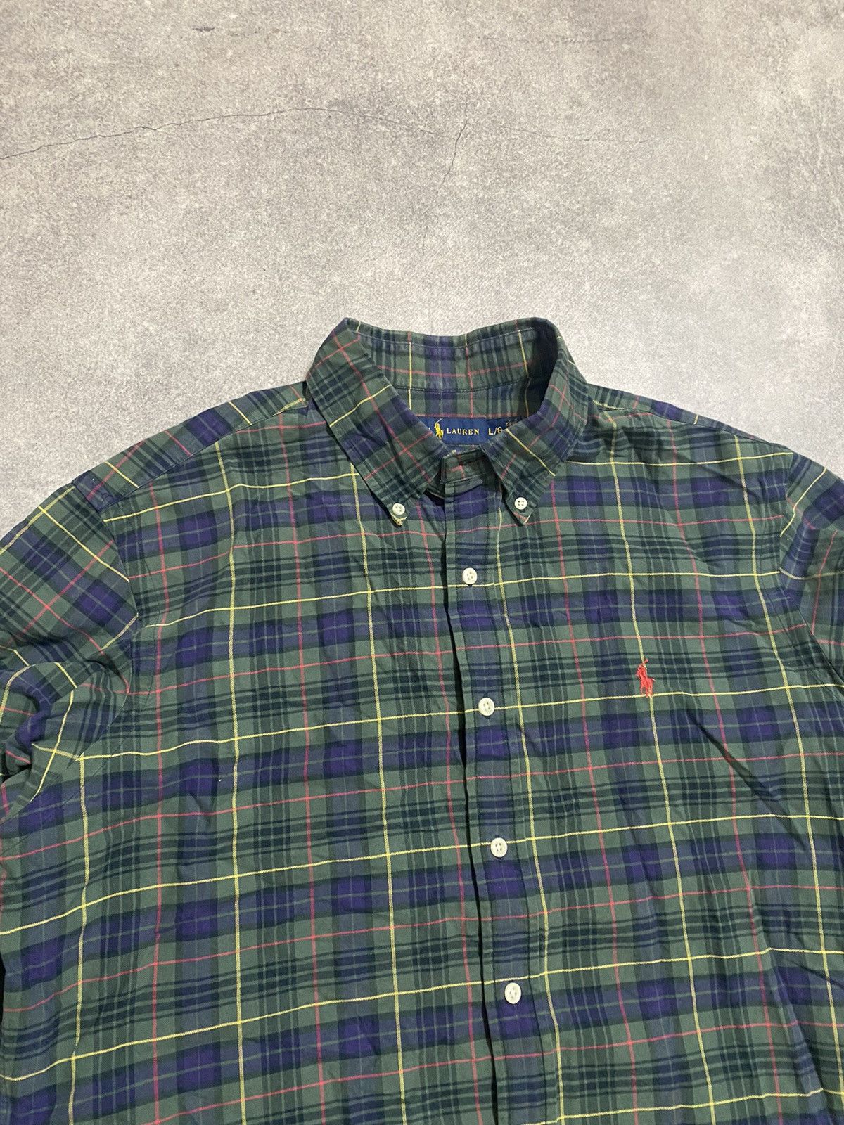 Polo Ralph Lauren × Ralph Lauren Polo Ralph Lauren Plaid Green Shirt Buttons Up Size US L / EU 52-54 / 3 - 4 Thumbnail