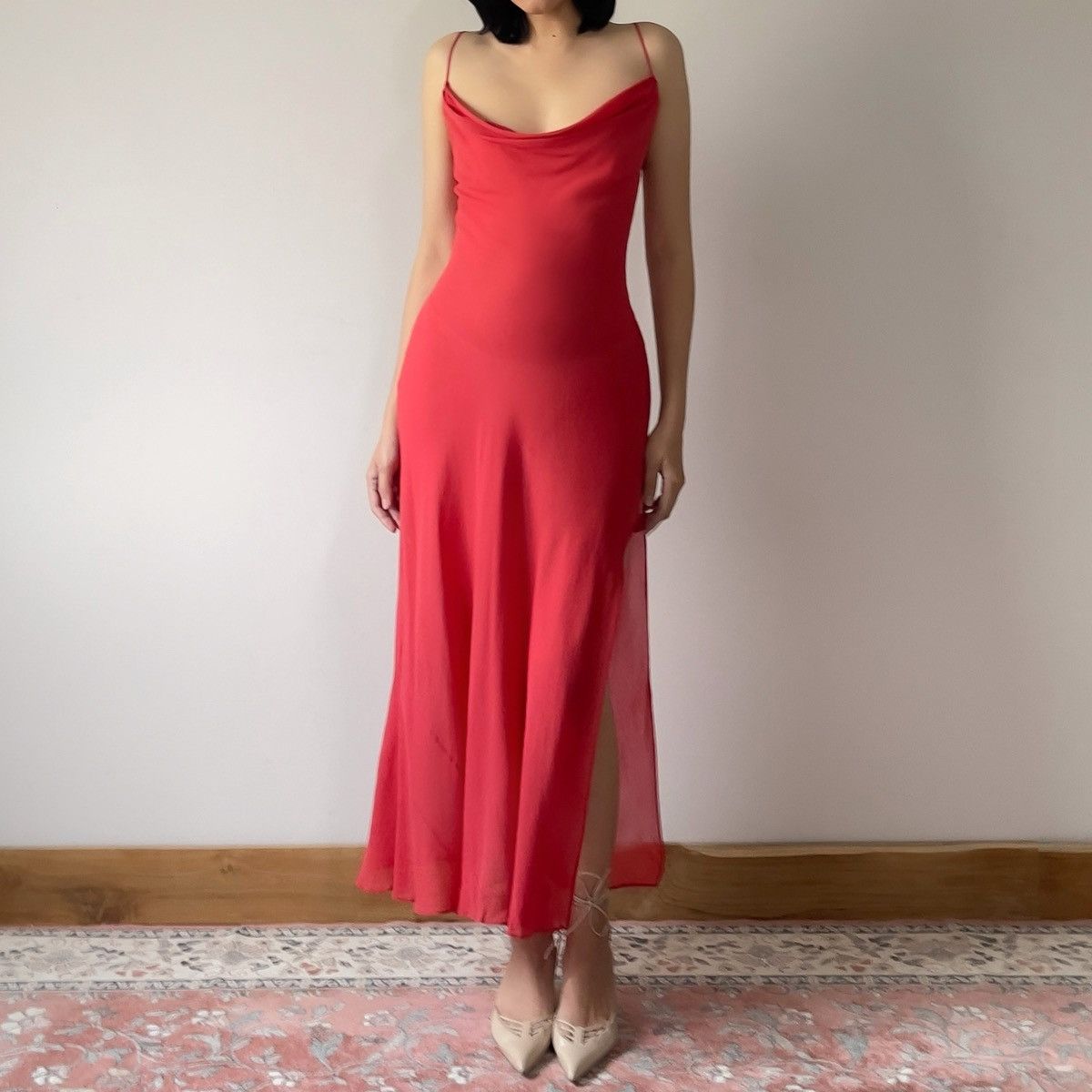Victoria's Secret Victoria’s Secret Red Silk Chiffon Slip Dress (XS–S) Size S / US 4 / IT 40 - 5 Thumbnail