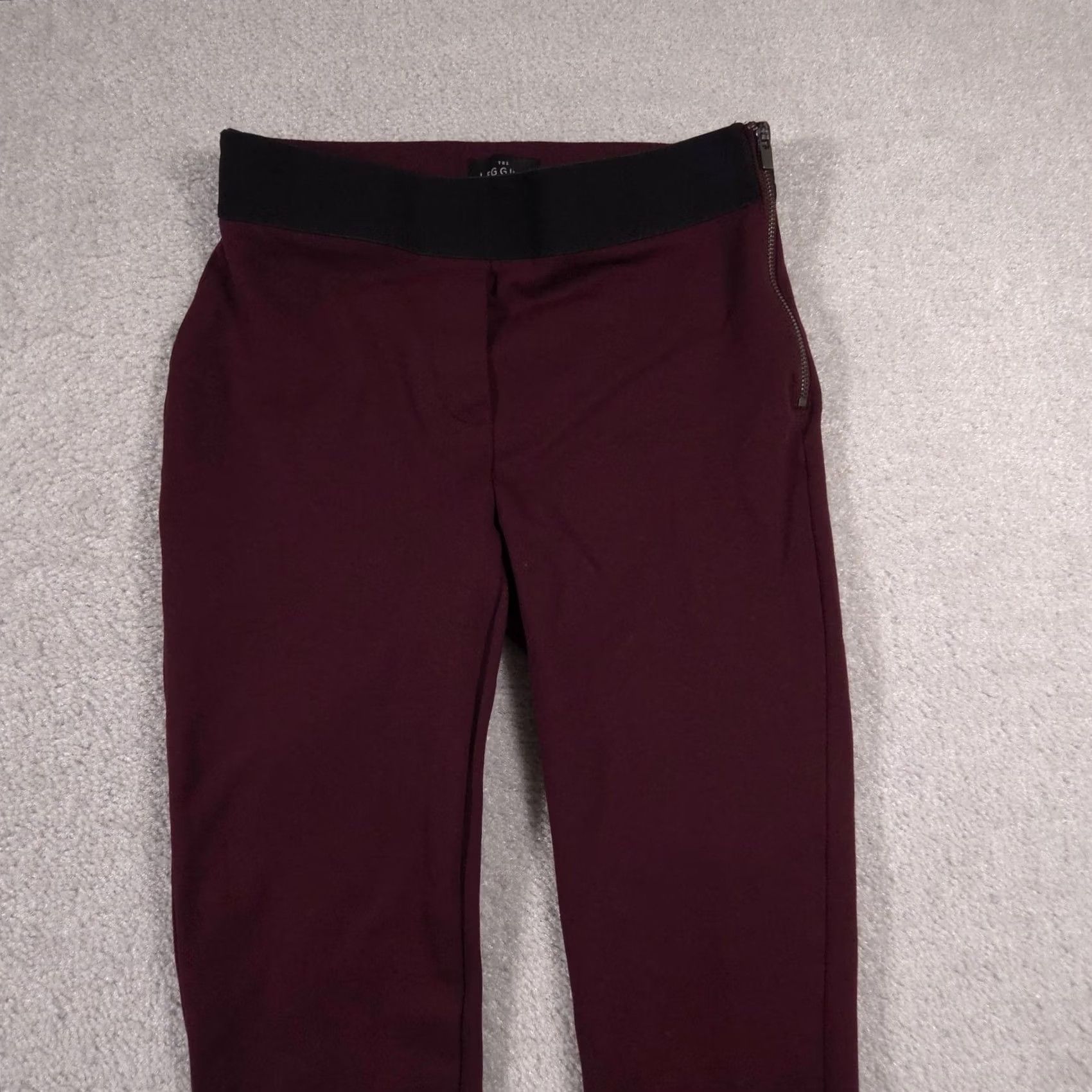 White House Black Market White House Black Market Pants Womens 0 Burgundy Maroon Stretch Zipper Legging Size 25" / US 0 / IT 36 - 3 Thumbnail