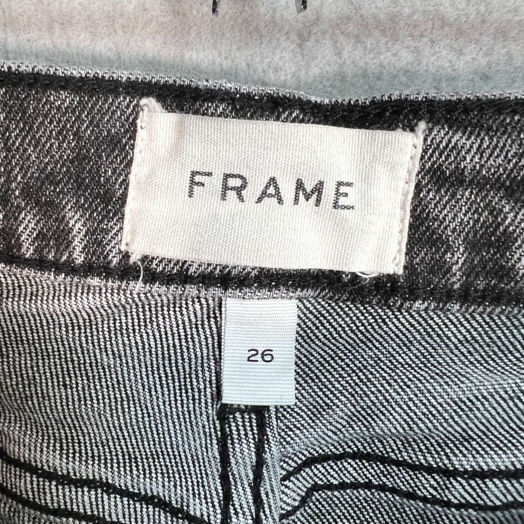 Frame FRAME High Rise Straight Jeans Adult Womens Size 26 Black Denim Cotton Blend Size 26" / US 2 / IT 38 - 3 Thumbnail