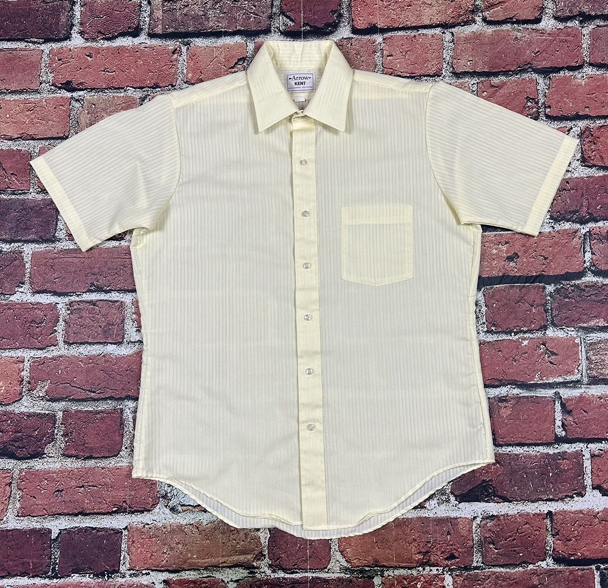Arrow Vintage Arrow Kent Shirt Yellow Rockabilly 60s 70s USA Size US L / EU 52-54 / 3 - 1 Thumbnail