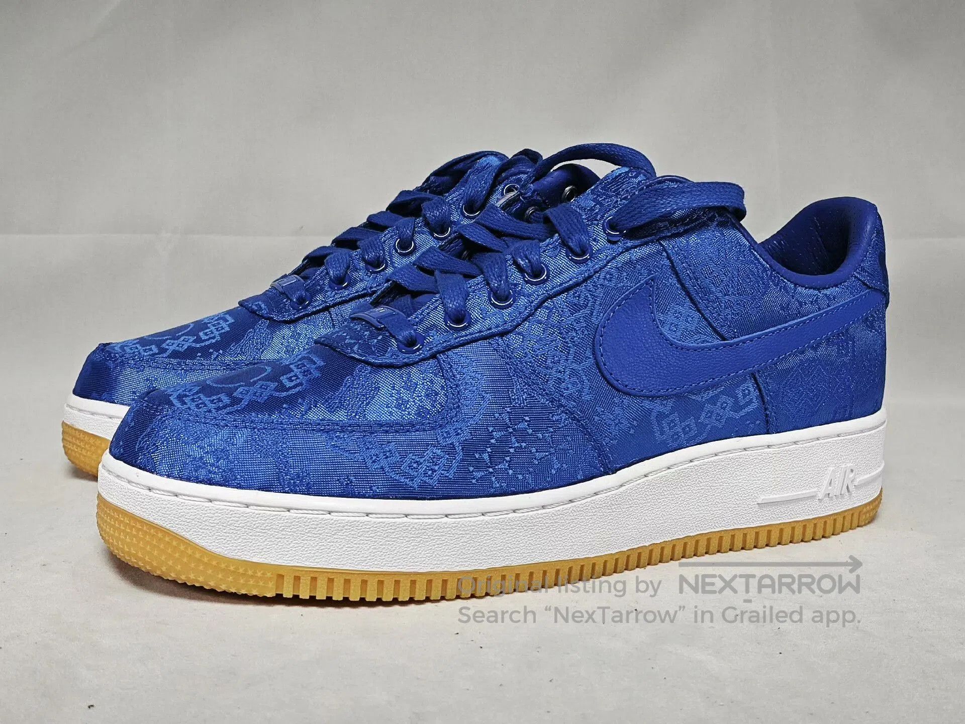 CLOT Nike Clot Air Force 1 Blue Silk. Size US 10 / EU 43 - 1 Thumbnail