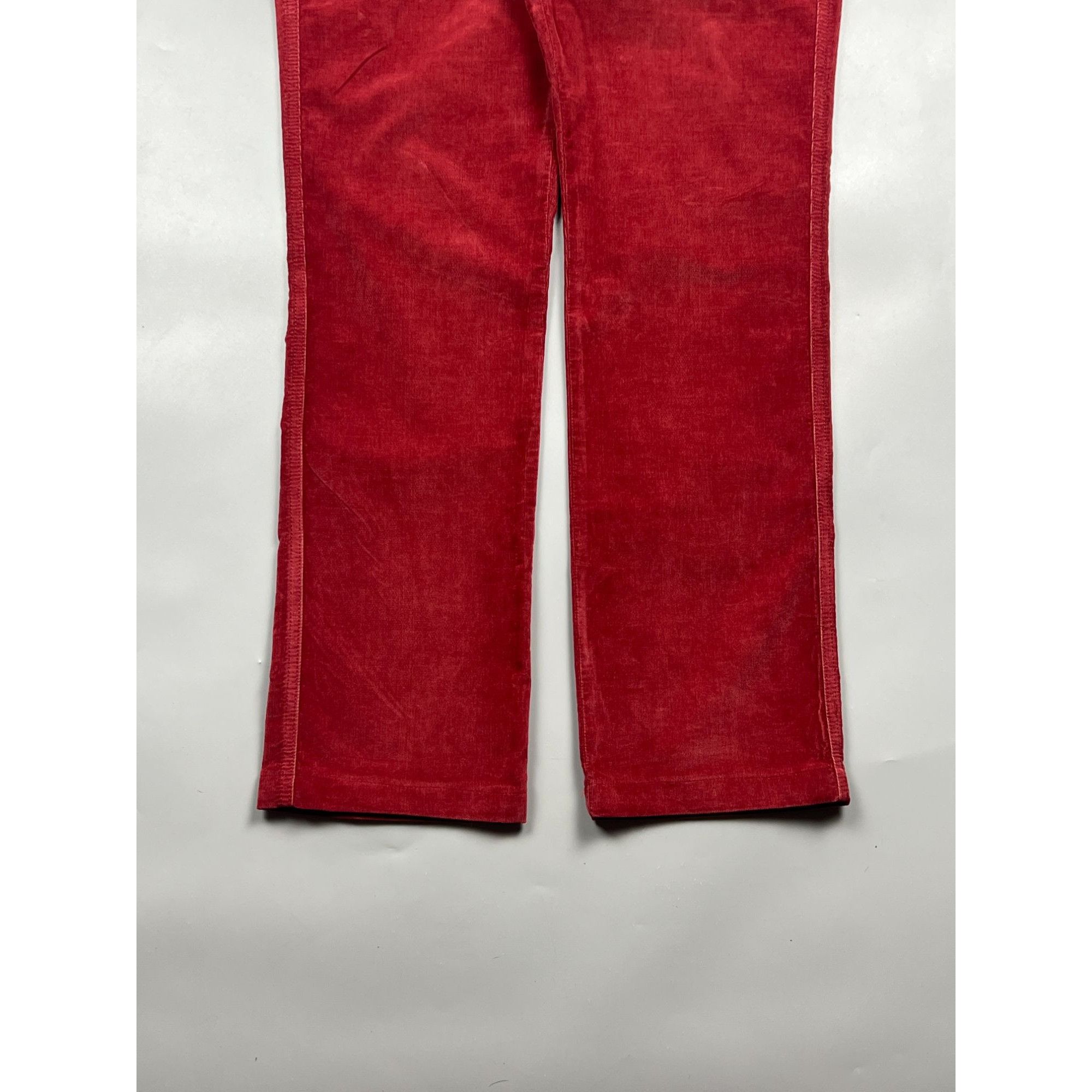 See by Chloe See By Chloe Low Waist Red Corduroy Pants (Y0887) Size 24" / US 00 / IT 34 - 3 Thumbnail