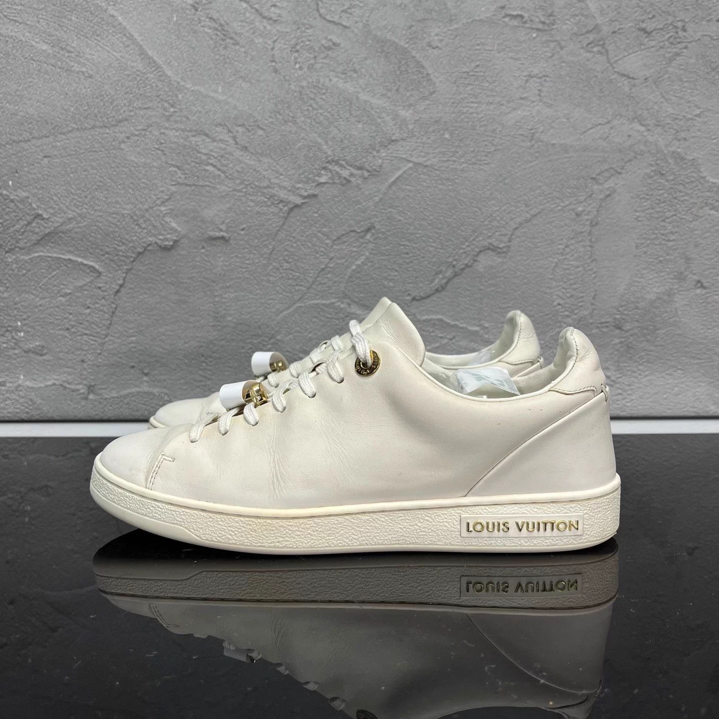 Louis Vuitton LV Women's Metallic Buckle White Sneakers Size US 5 / IT 35 - 3 Thumbnail