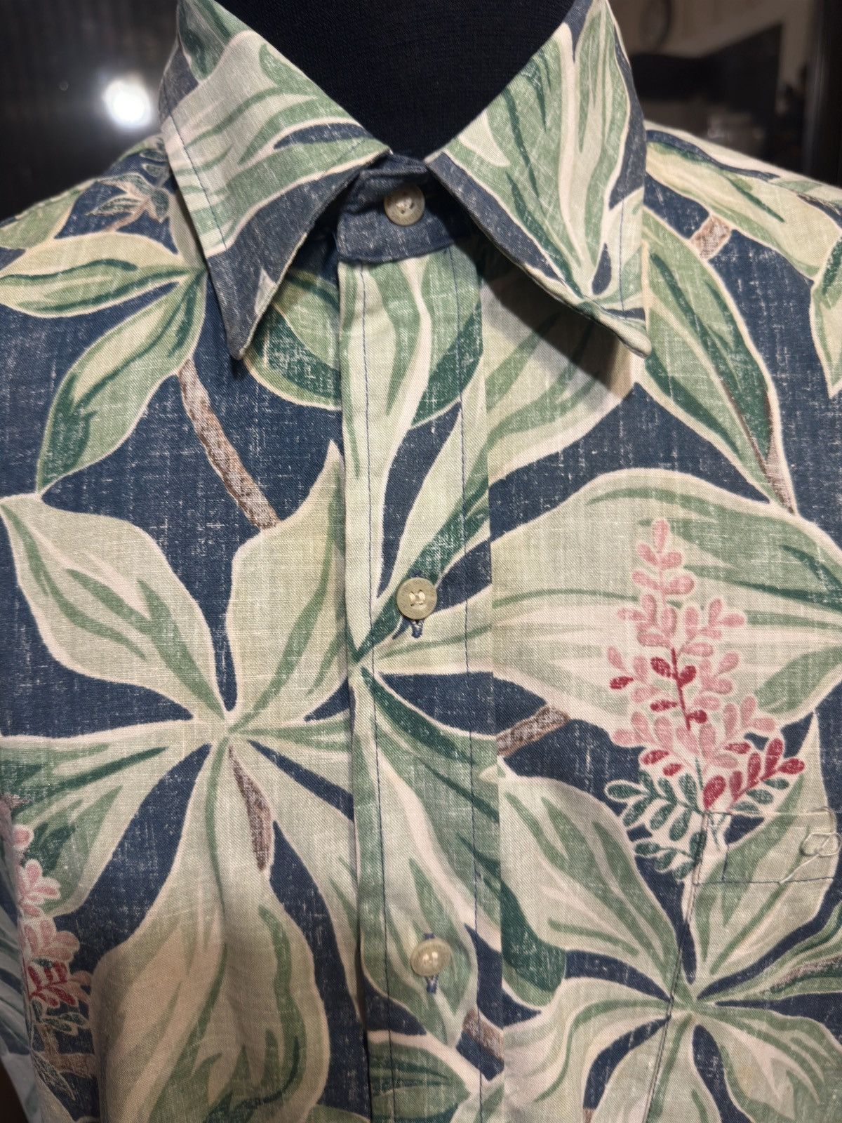 Reyn Spooner PreOwned Reyn Spooner Blue/Green Hawaiian Print Men's L Size US L / EU 52-54 / 3 - 3 Thumbnail